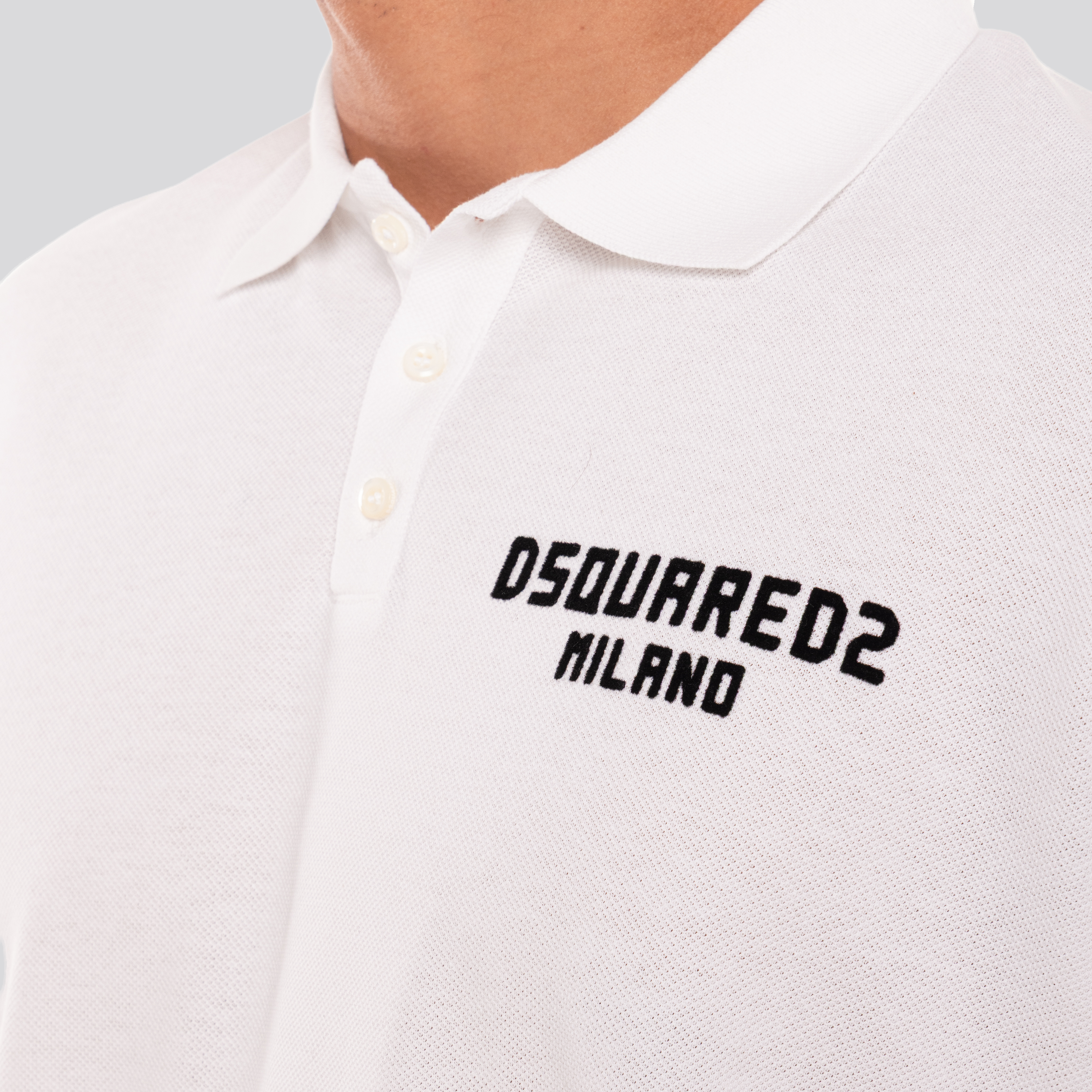 Camiseta Tipo Polo Blanca Dsquared2 Milano