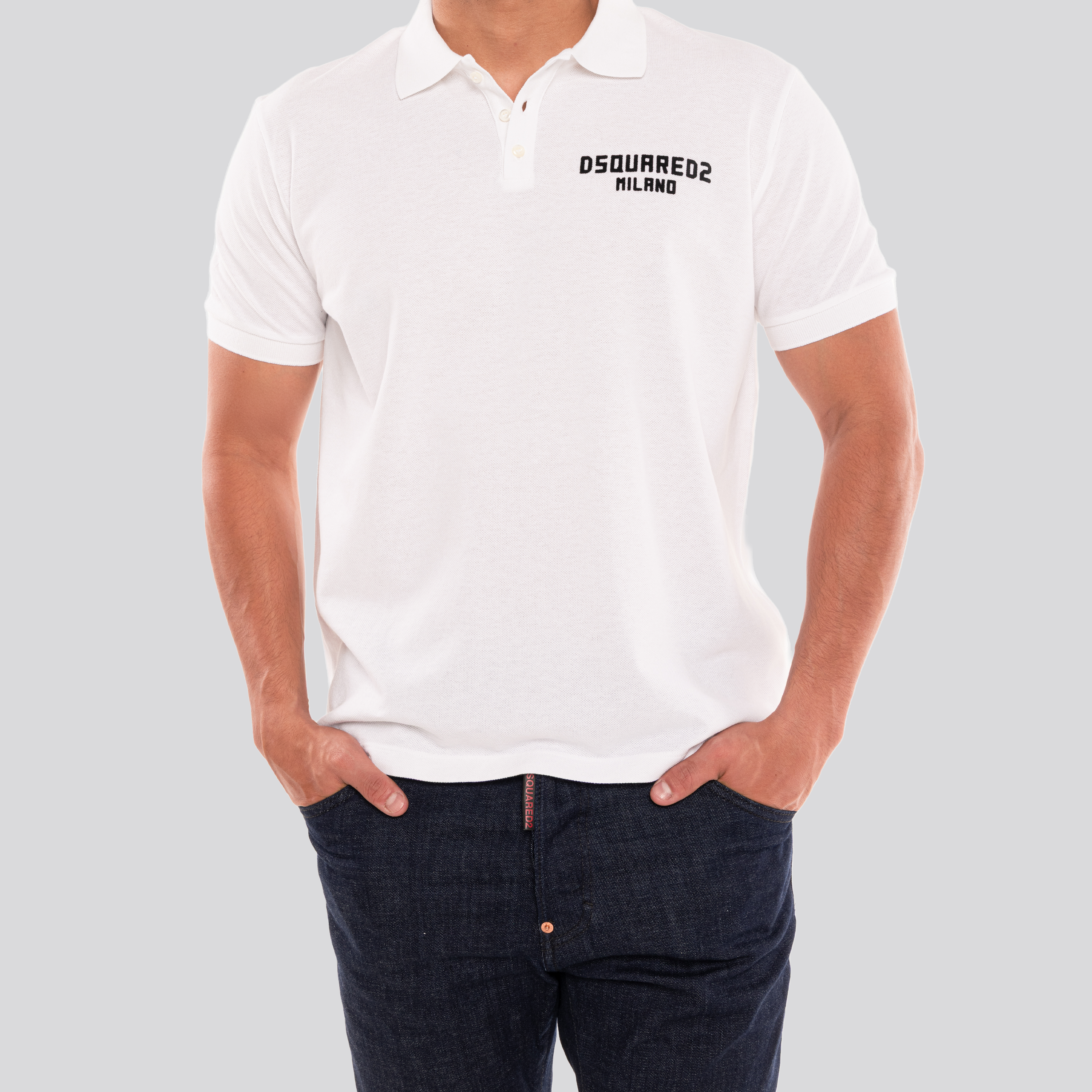 Camiseta Tipo Polo Blanca Dsquared2 Milano