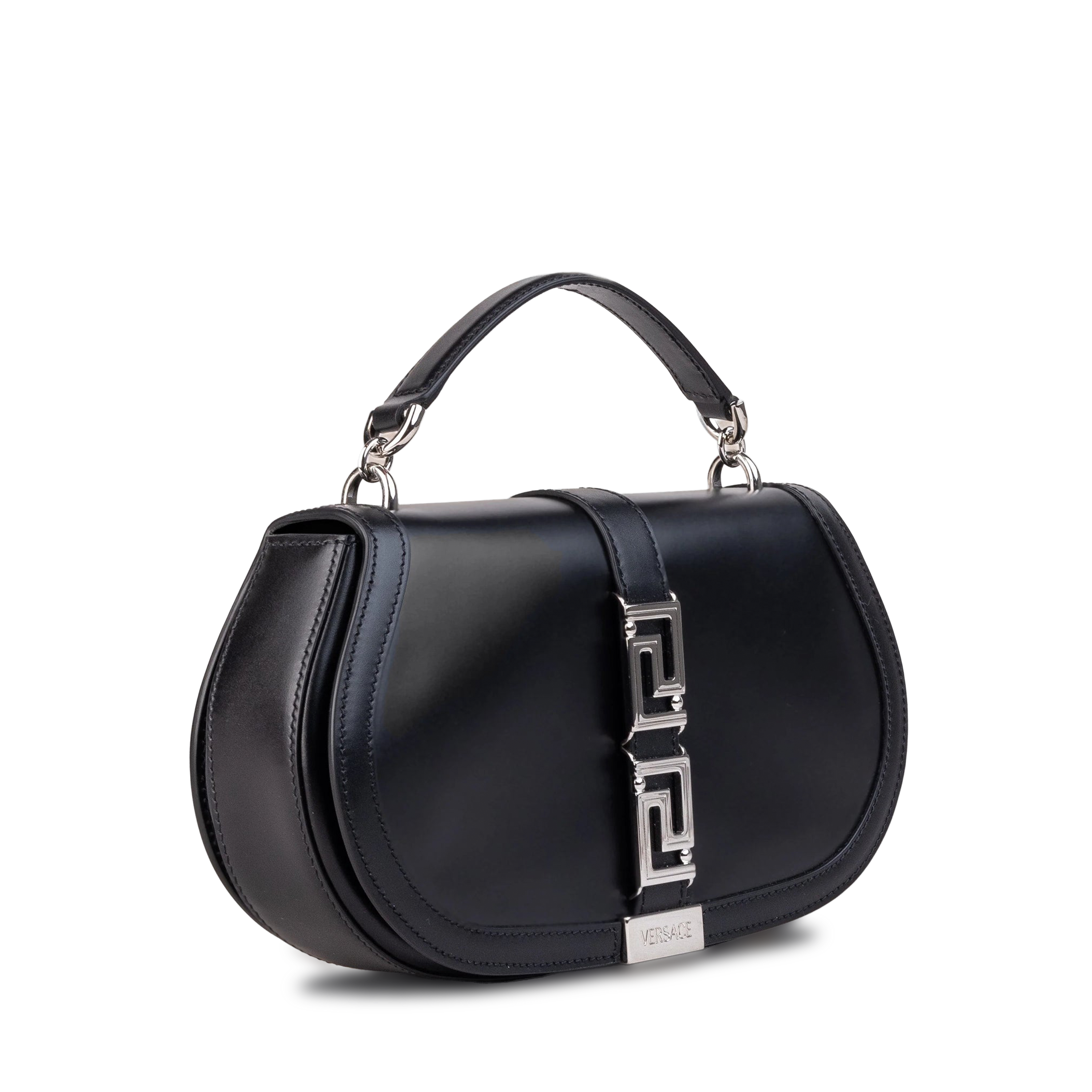 Cartera Negra Versace Silver Greca Goddess