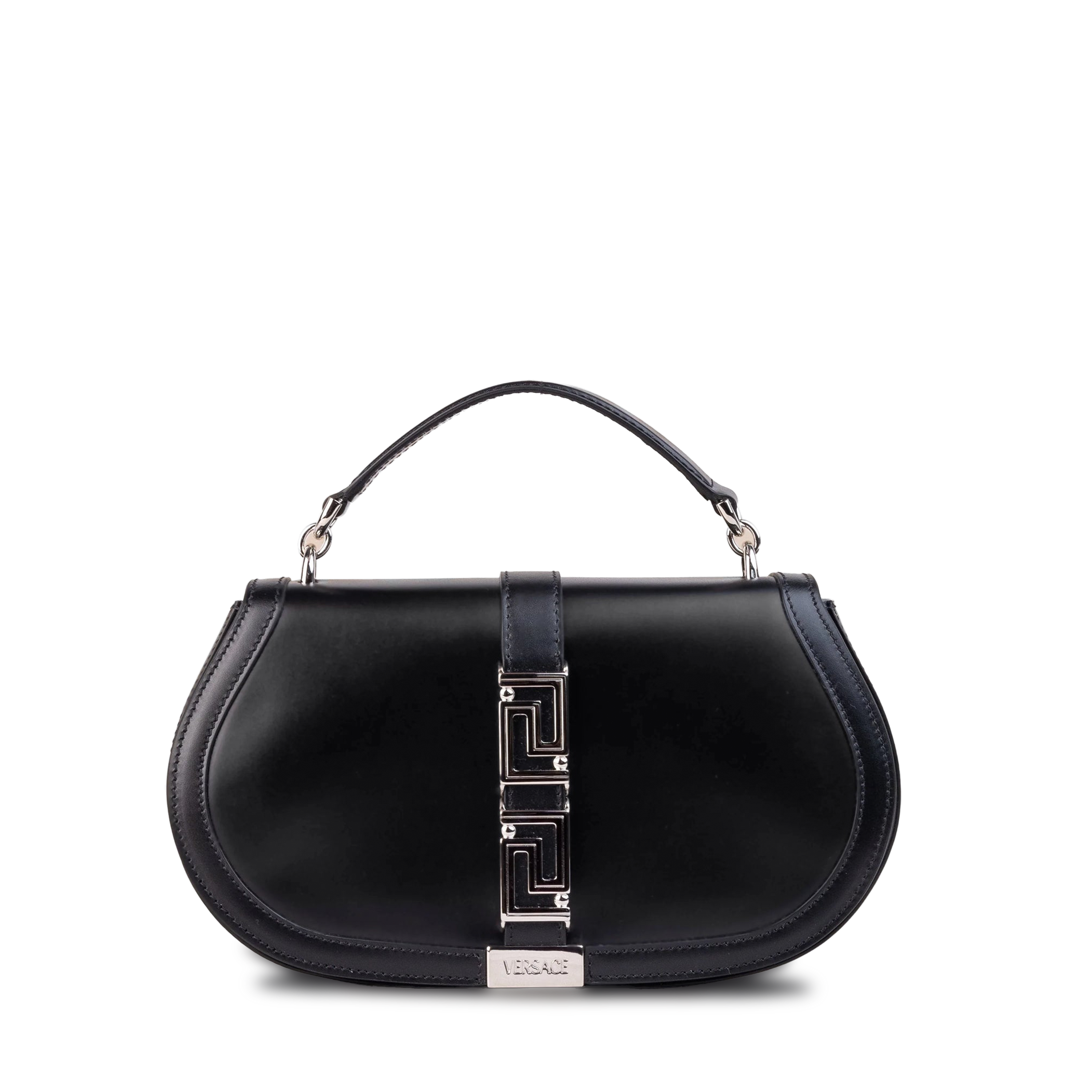 Cartera Negra Versace Silver Greca Goddess