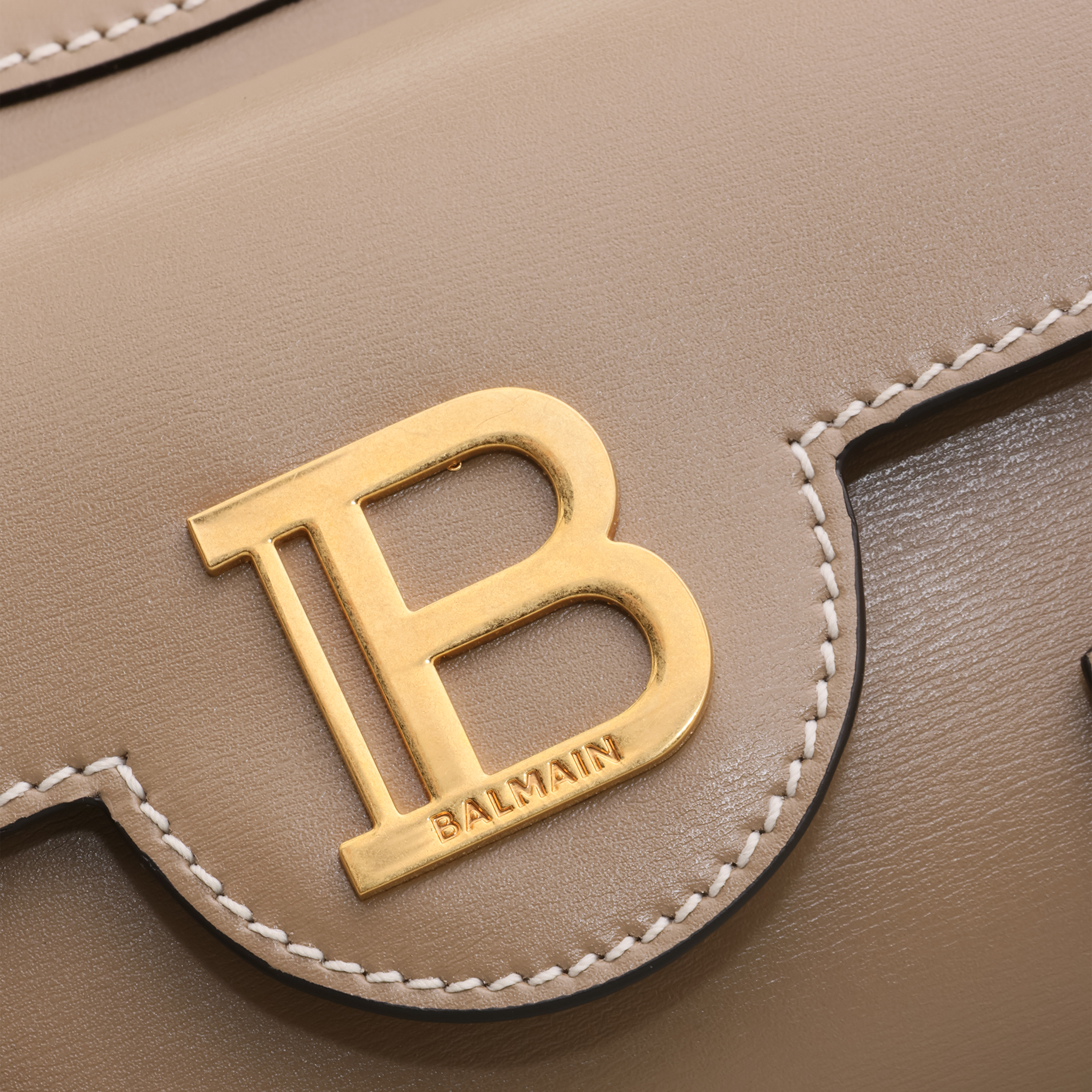 Cartera Beige Balmain B-Buzz Hobo-Calfskin