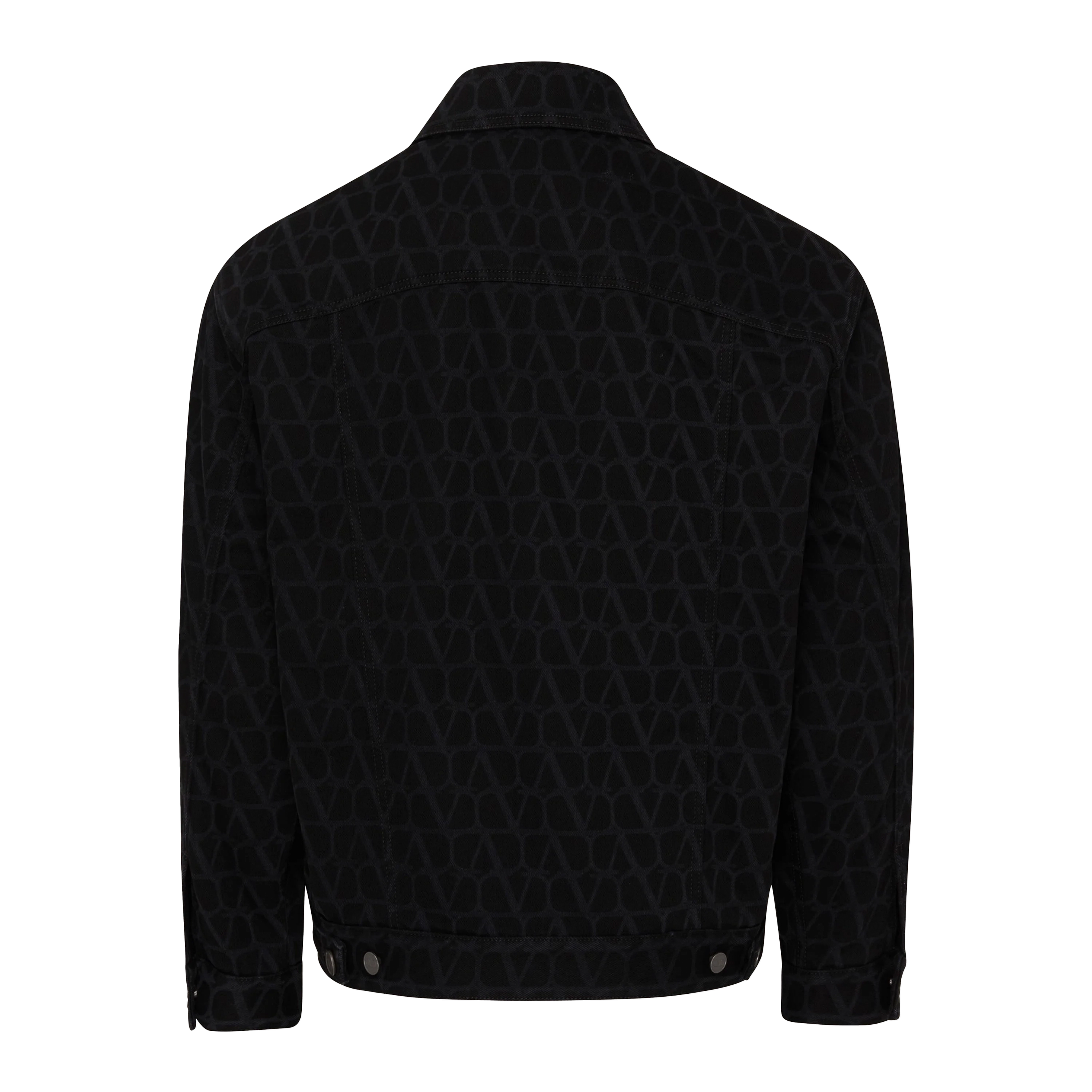 Chaqueta Negra Valentino Denim Gris Vlogo Monogram