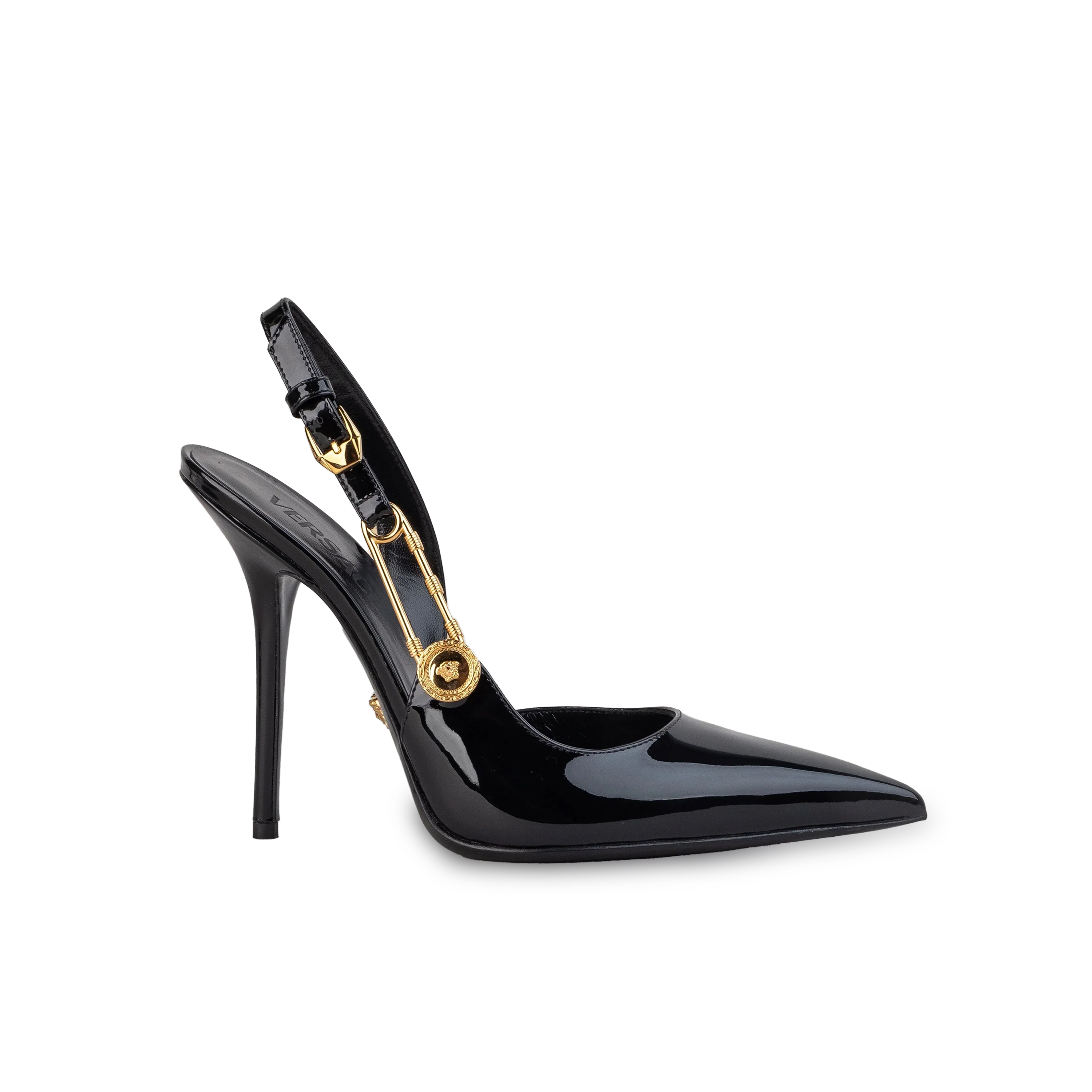 Tacones Negros Versace Safety Pin 110 mm
