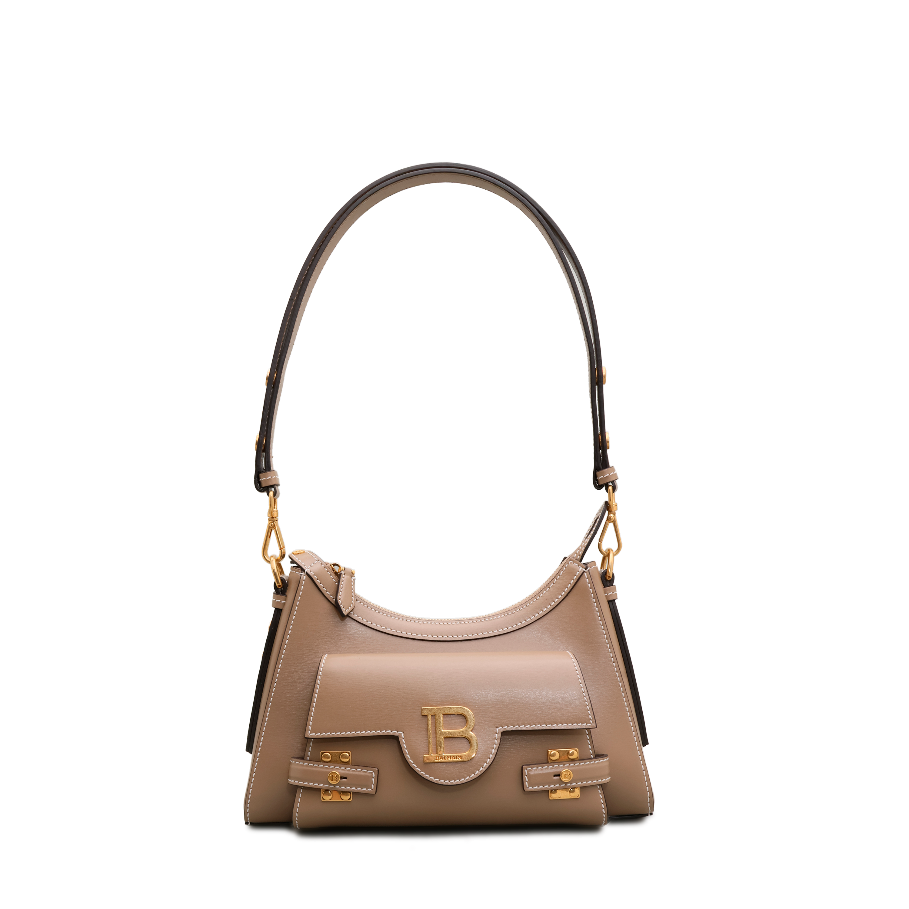 Cartera Beige Balmain B-Buzz Hobo-Calfskin