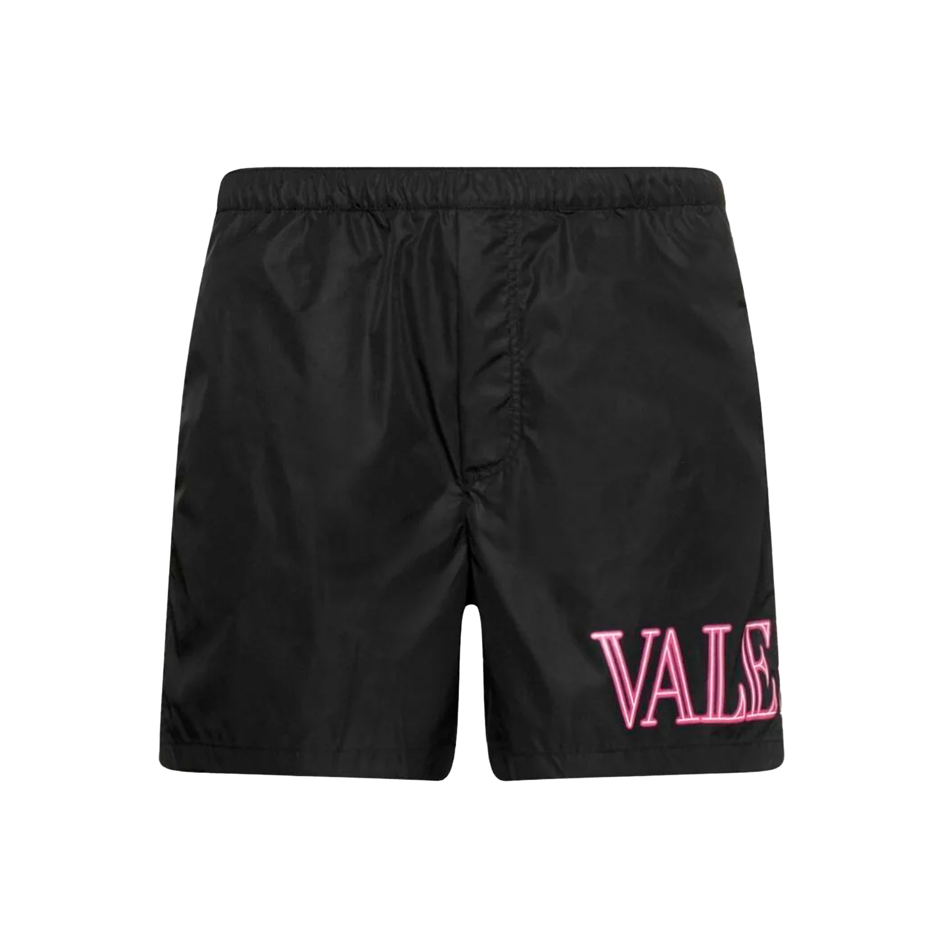 Pantaloneta Negra Valentino Logo Drop Crotch