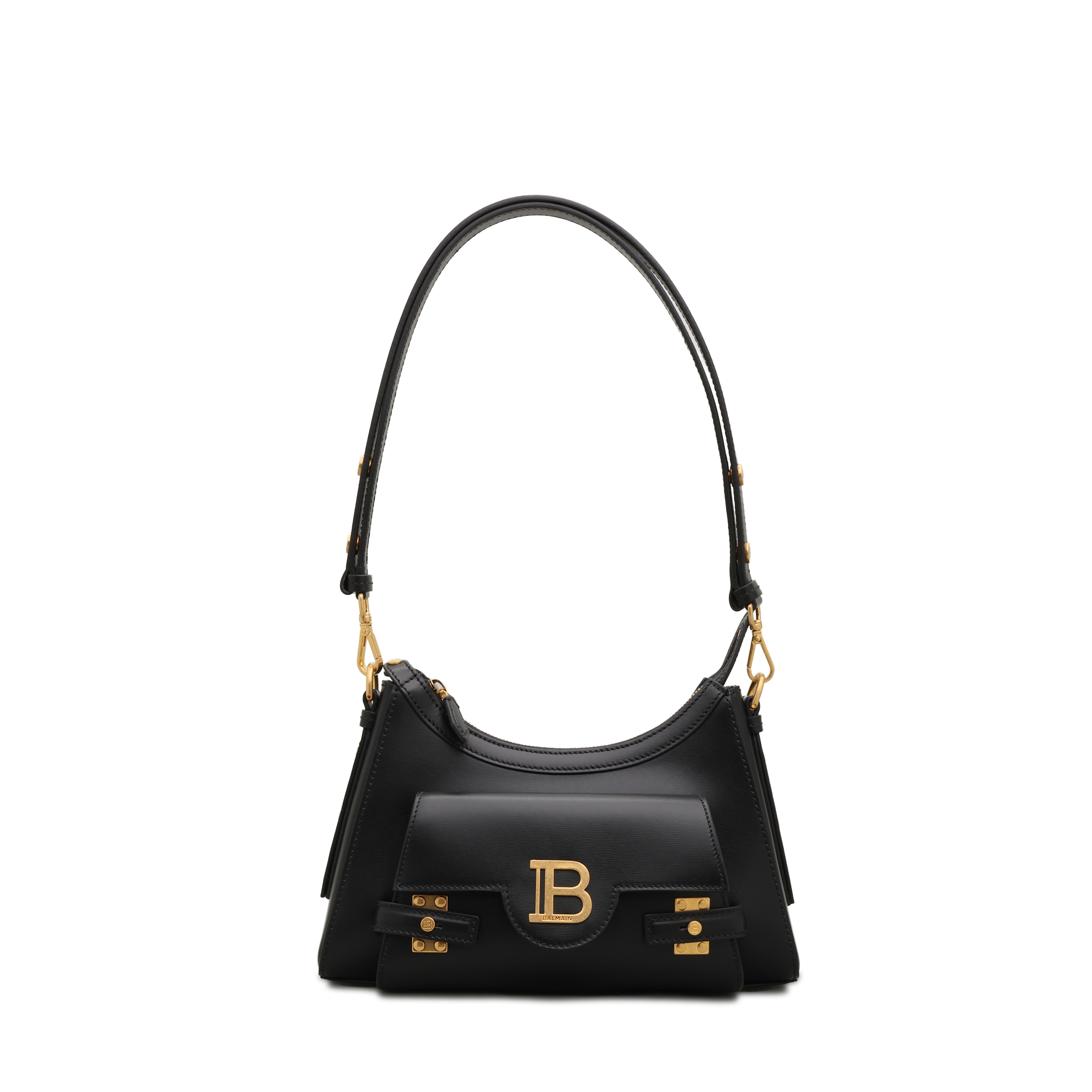 Cartera Negra Balmain B-Buzz Hobo-Calfskin