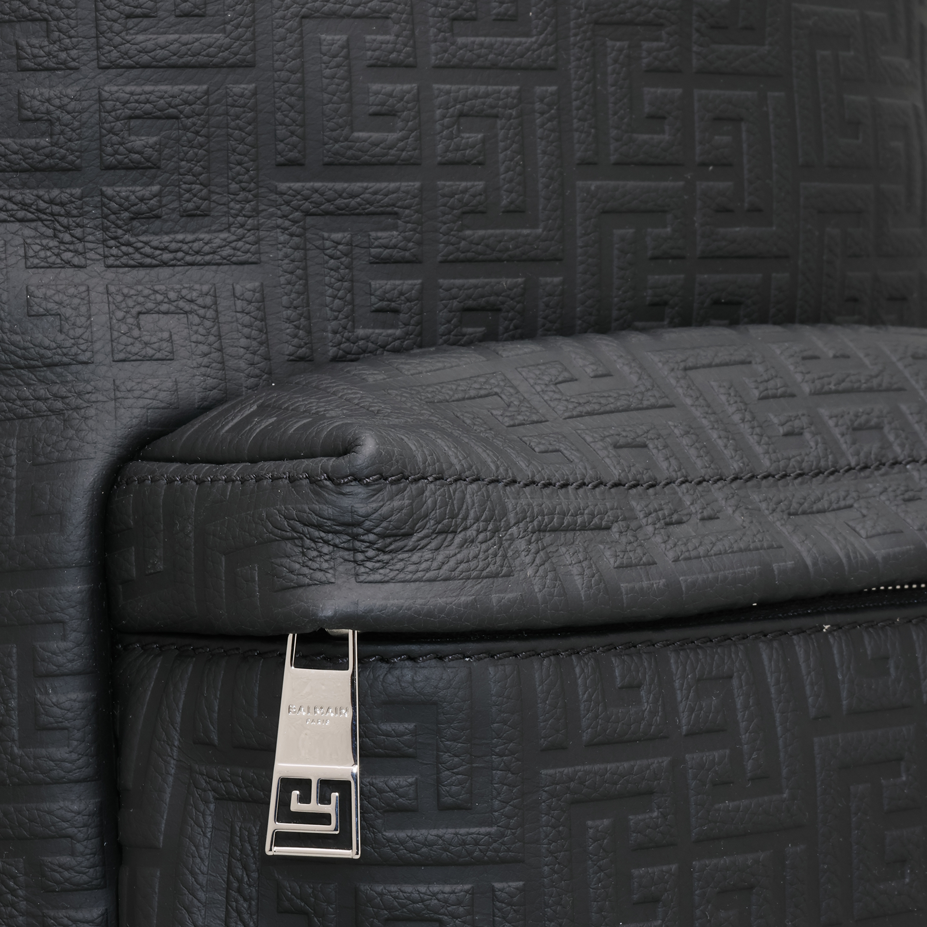 Mochila Negra Balmain Leather