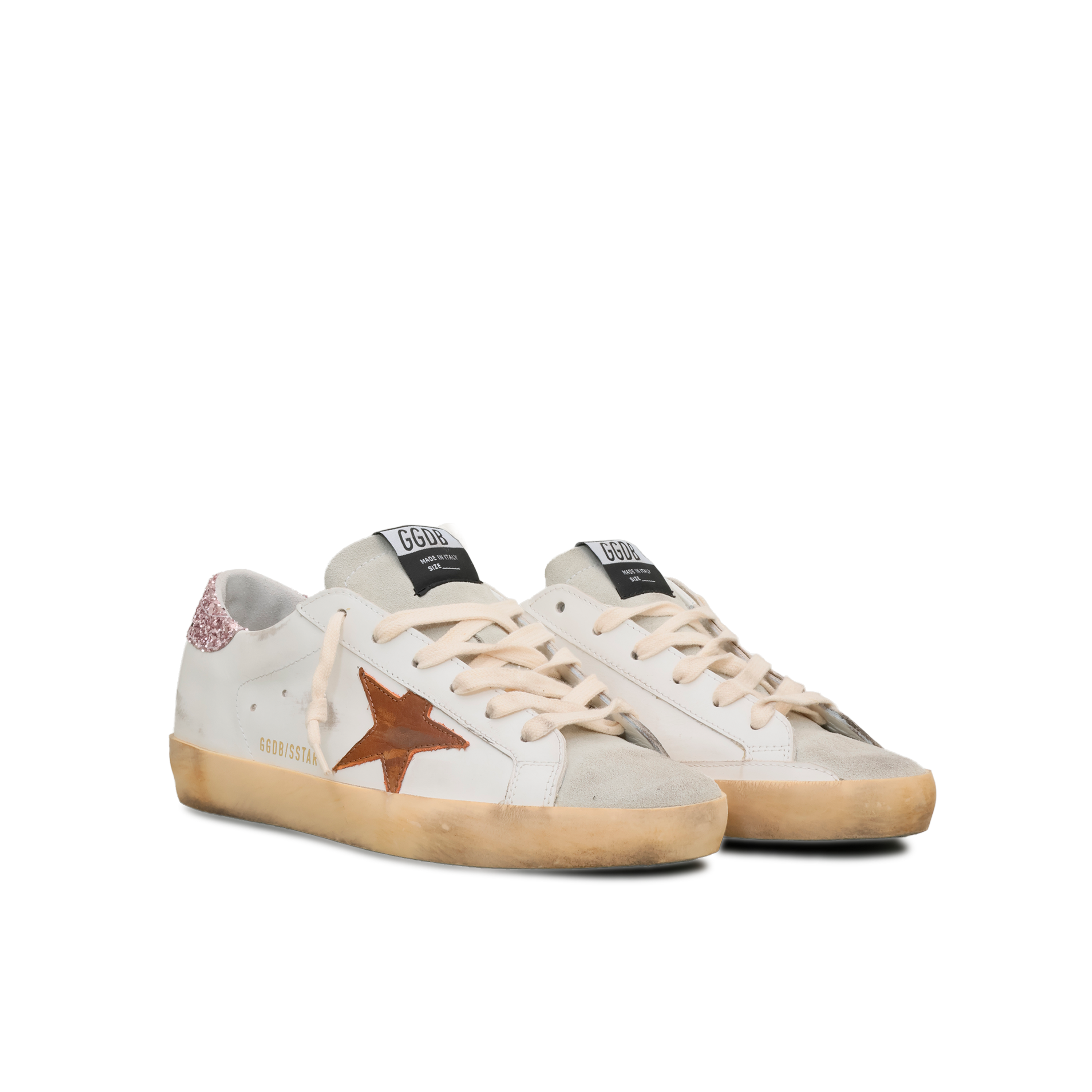 Sneakers Blancos Golden Goose Super-Star Vintage Glitter Heel