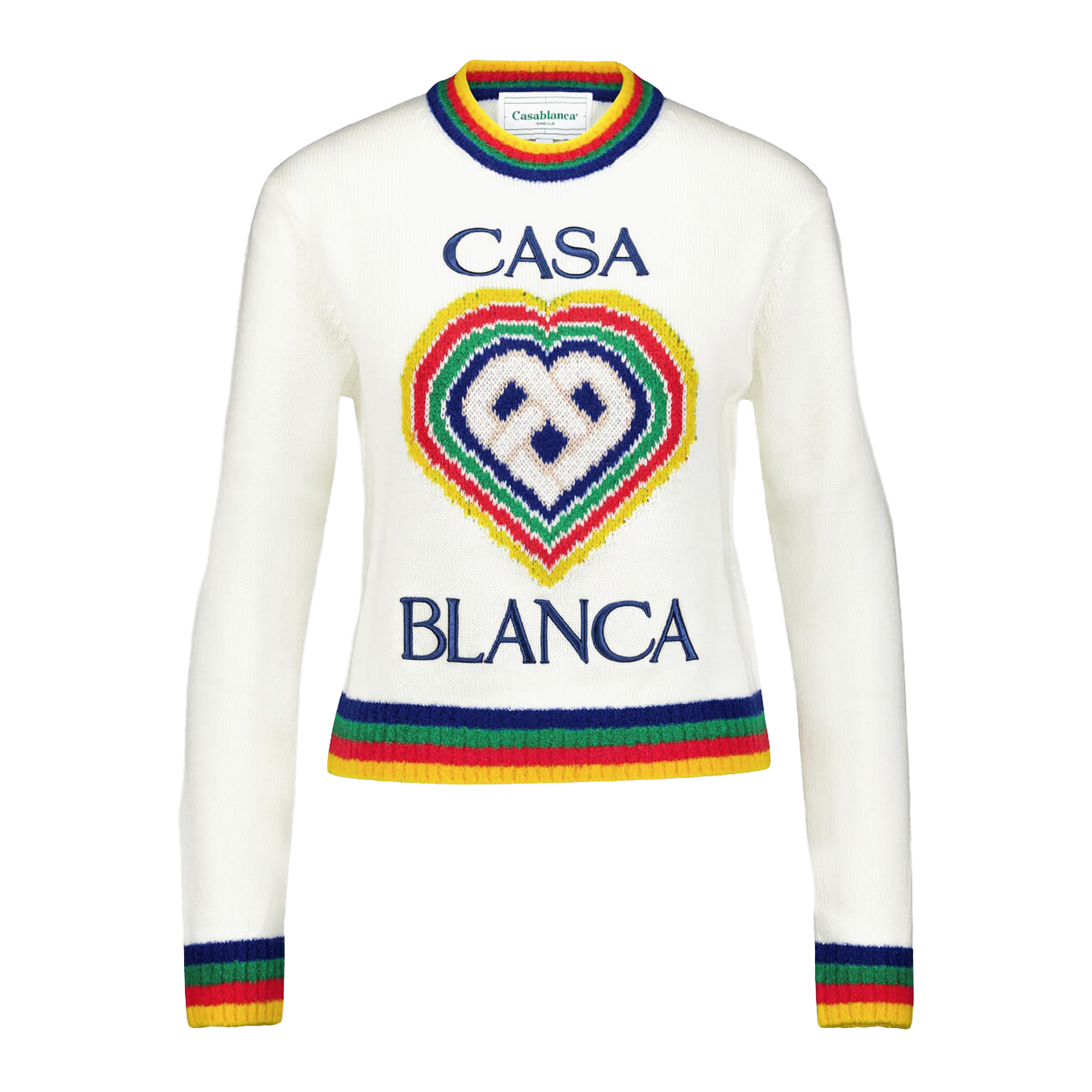 Suéter Blanco Casablanca Heart Rainbow