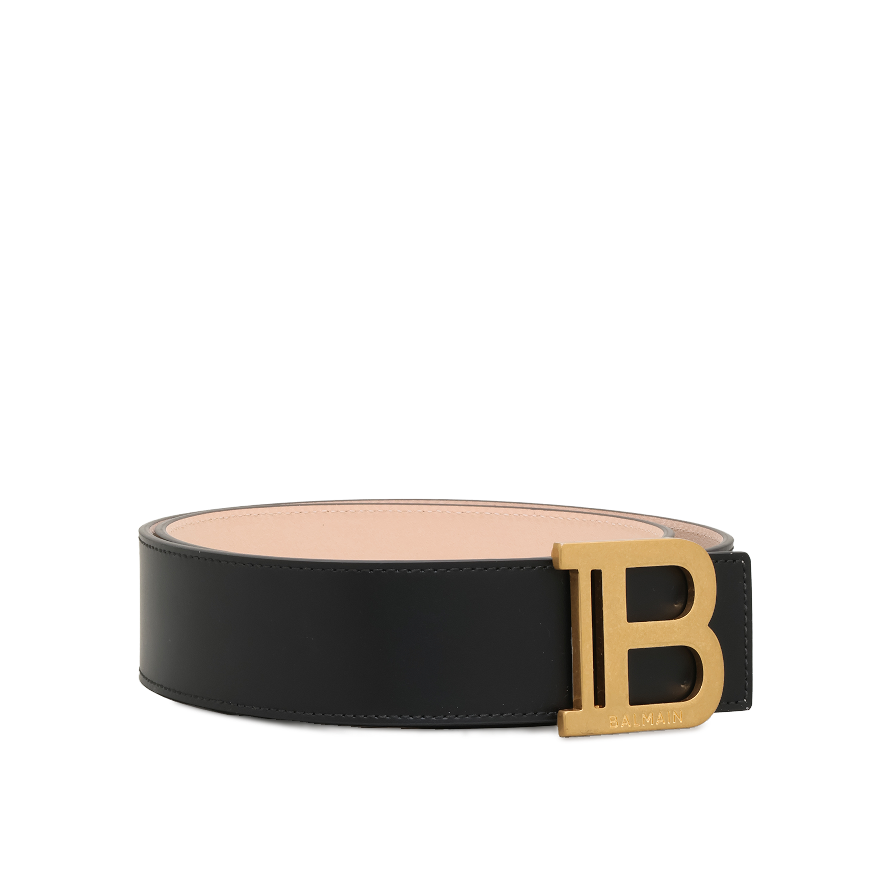 Cinturón Negro Balmain 4Cm Calfskin