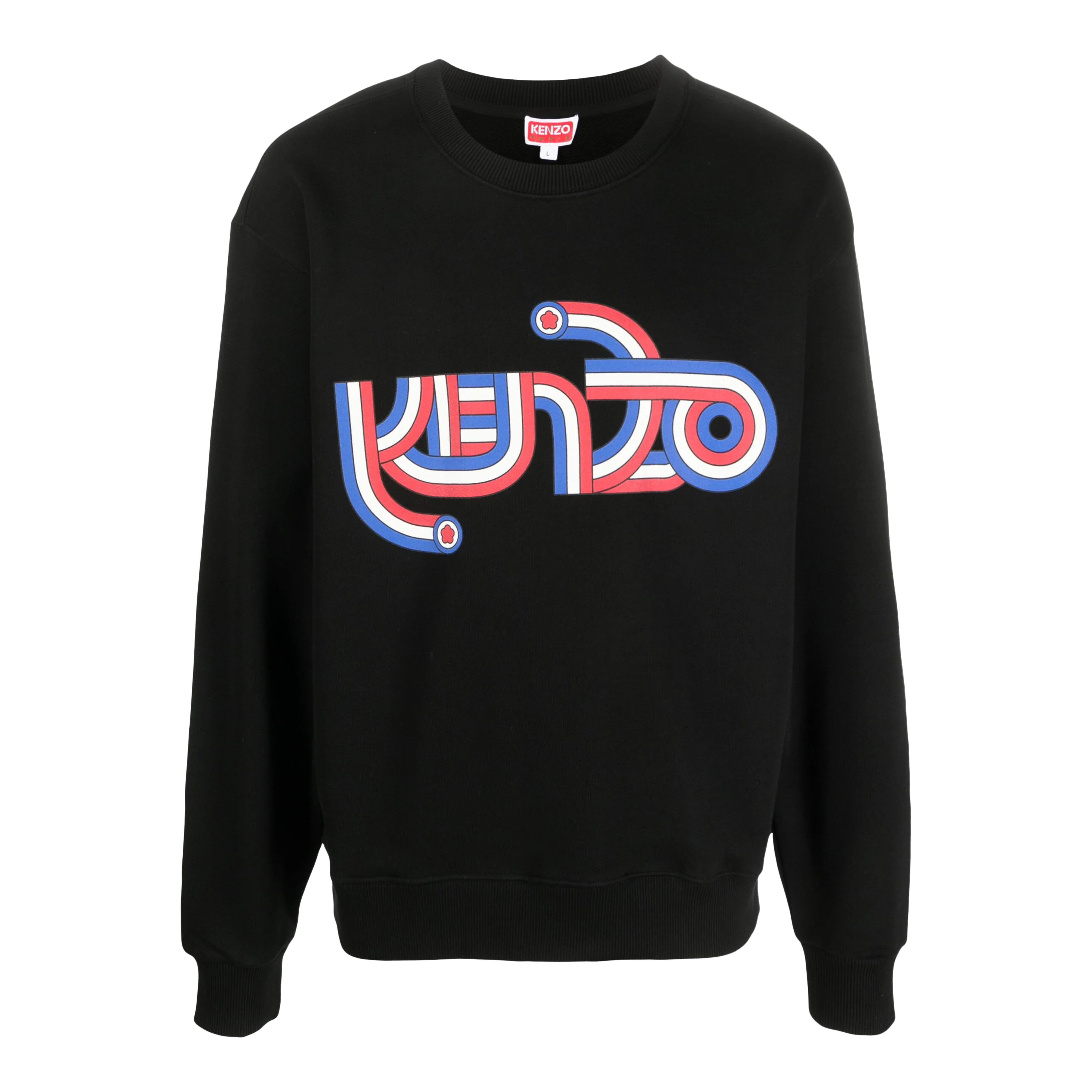 Buzo Negro Kenzo Logo Multicolor
