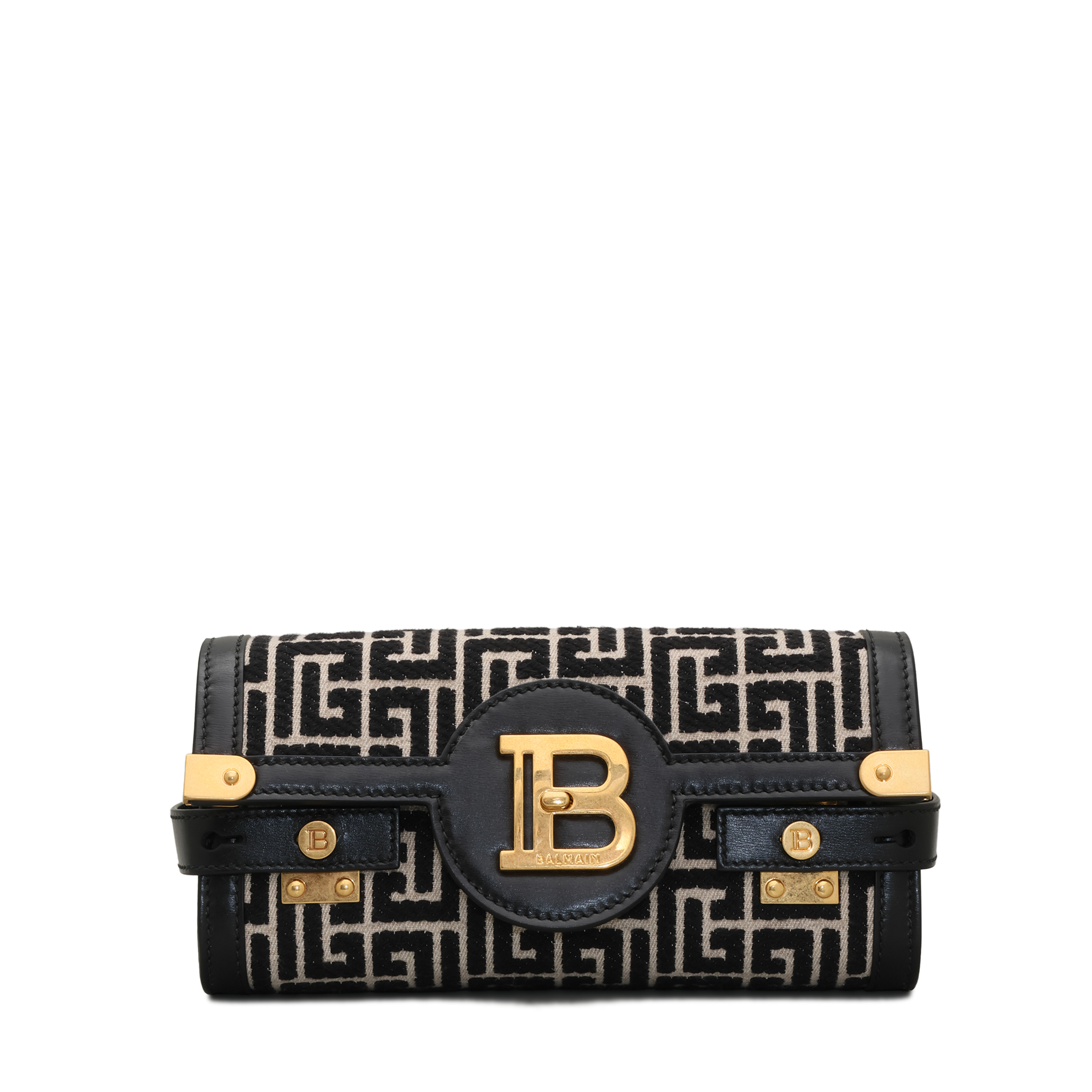 Cartera Negra Balmain B-Buzz Pouch 23 Monogram