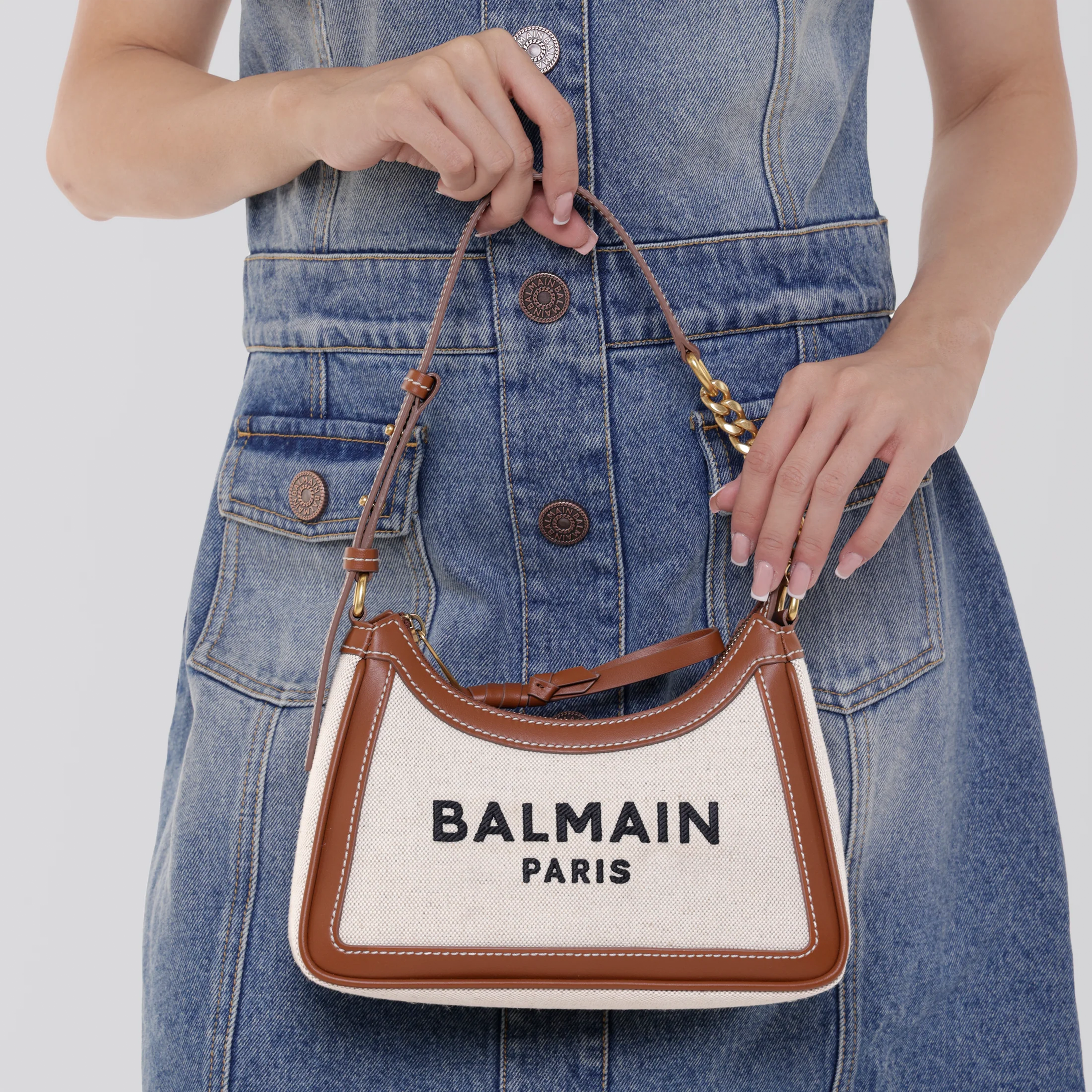 Cartera Beige Balmain B-Army Shopper