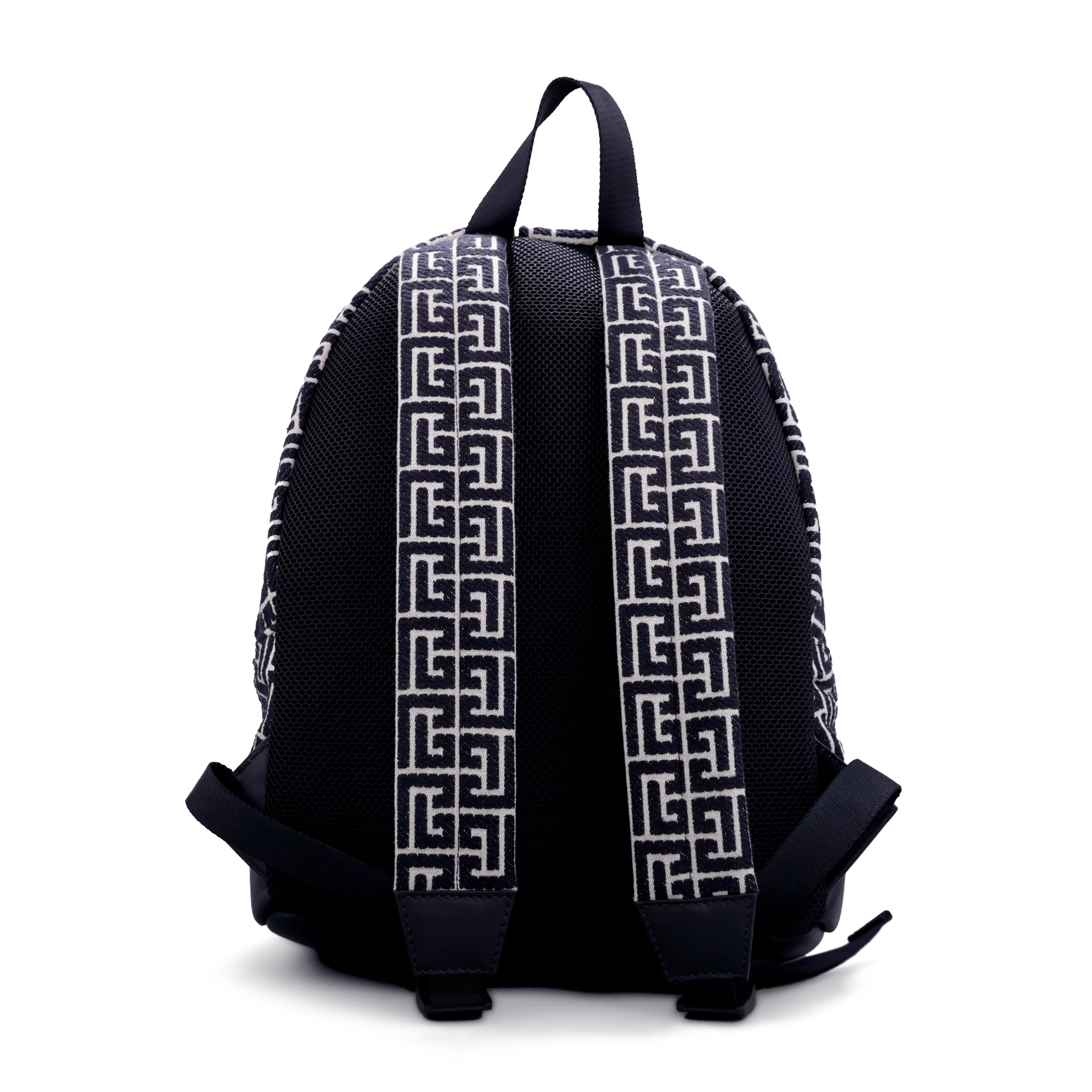 Mochila Negra Balmain Jacquard Logo
