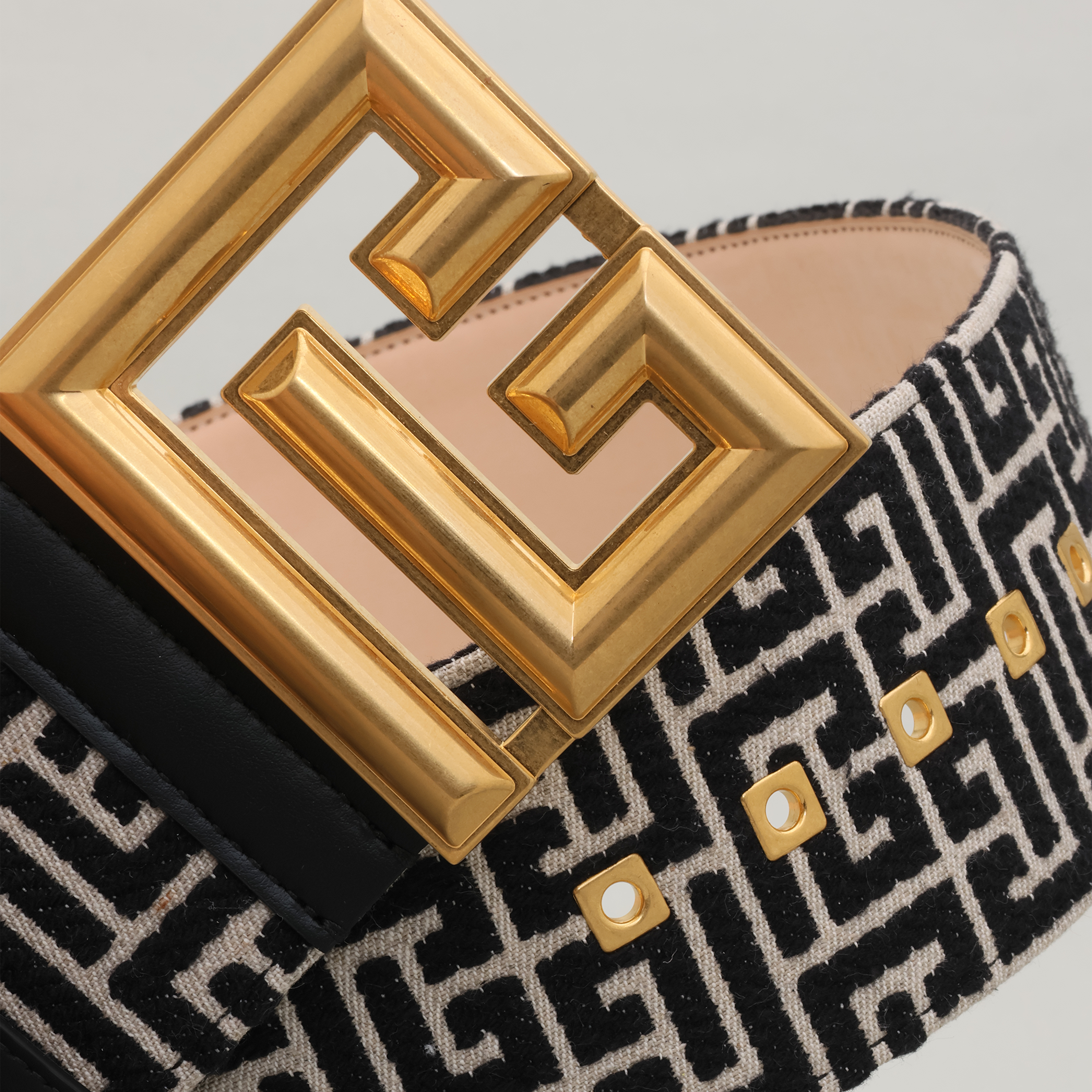 Cinturón Negro Balmain 7,5 Cm Monogram