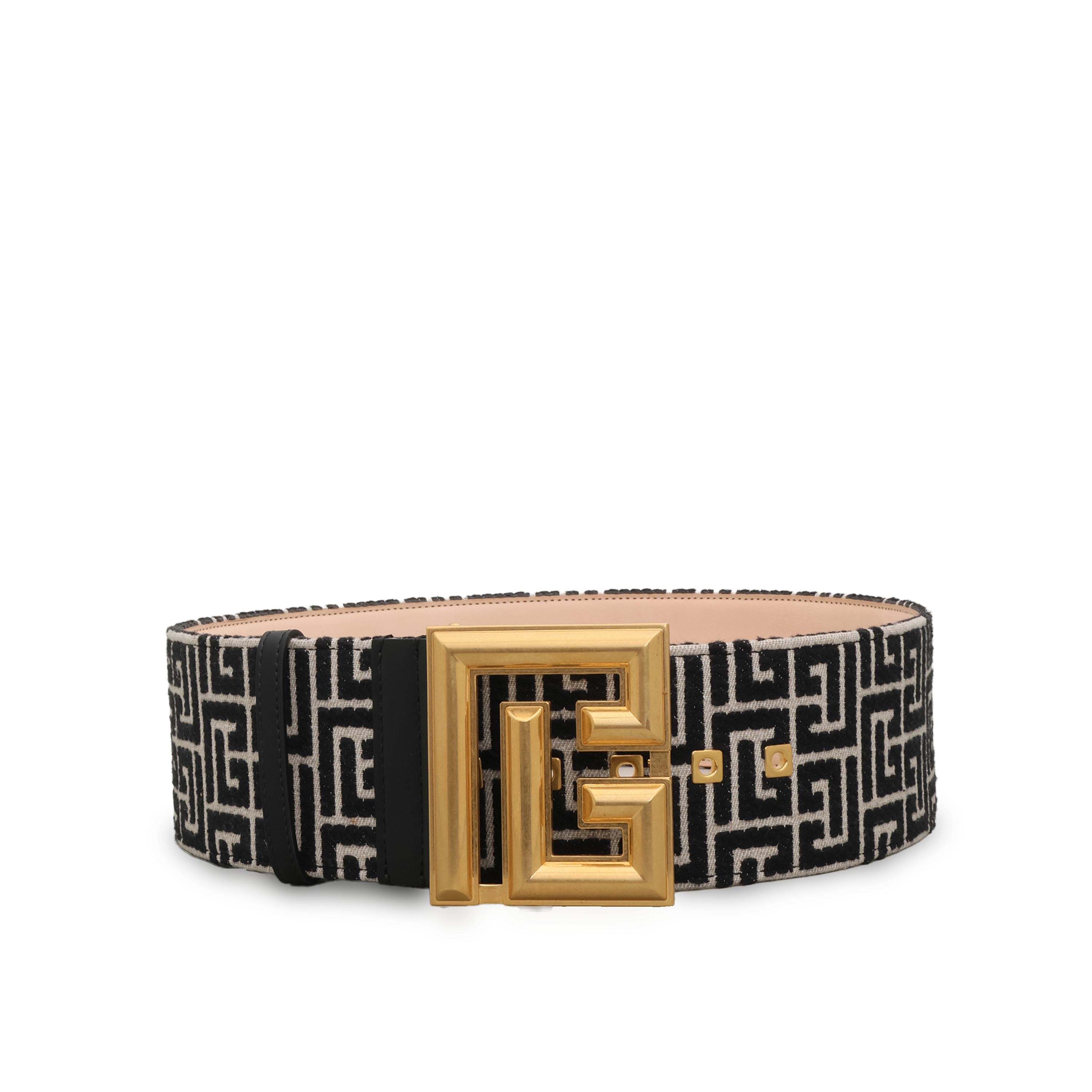 Cinturón Negro Balmain 7,5 Cm Monogram