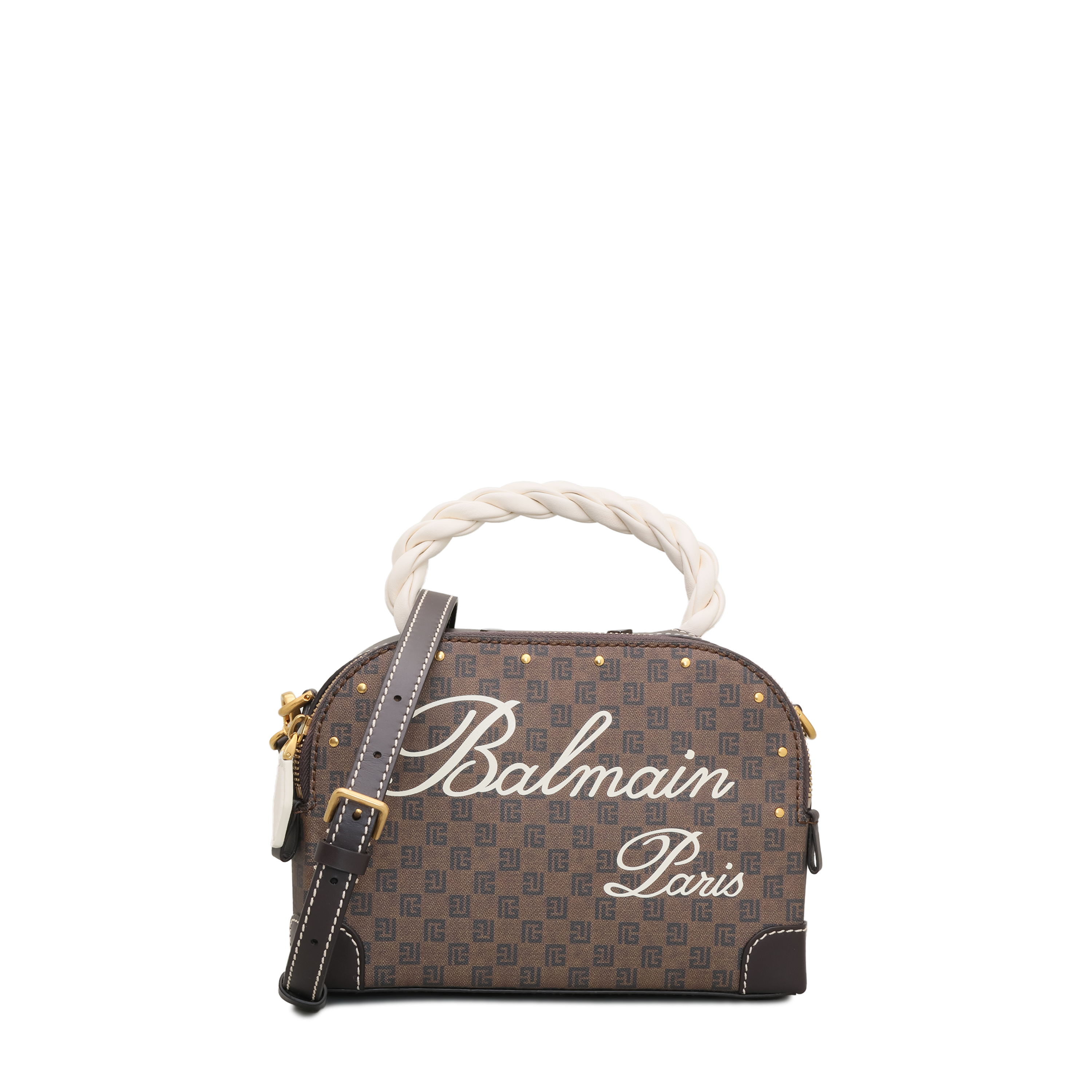 Cartera Café Balmain Mini Monogram Make Up