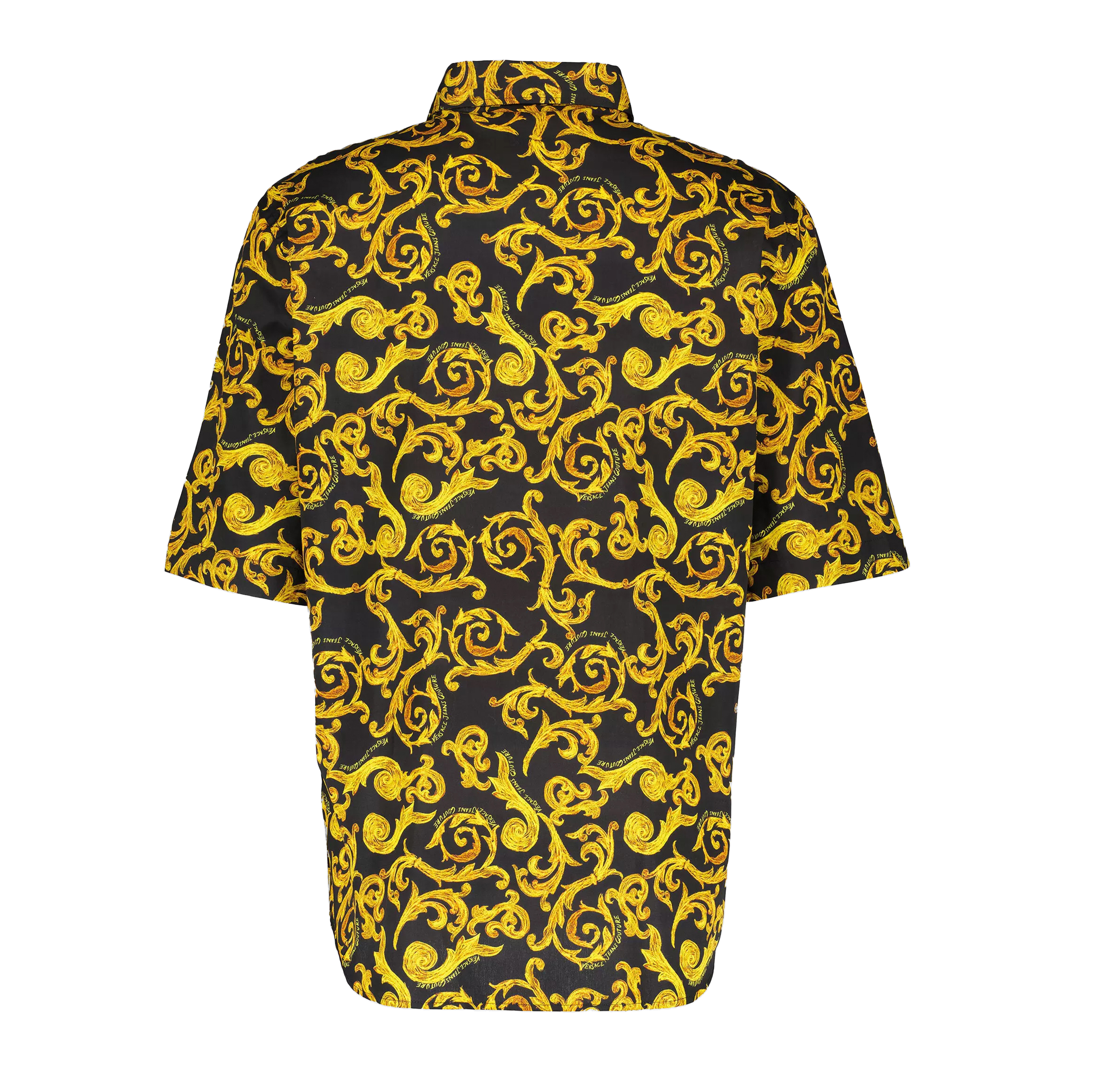 Camisa Negra Versace Couture Baroque Manga Corta