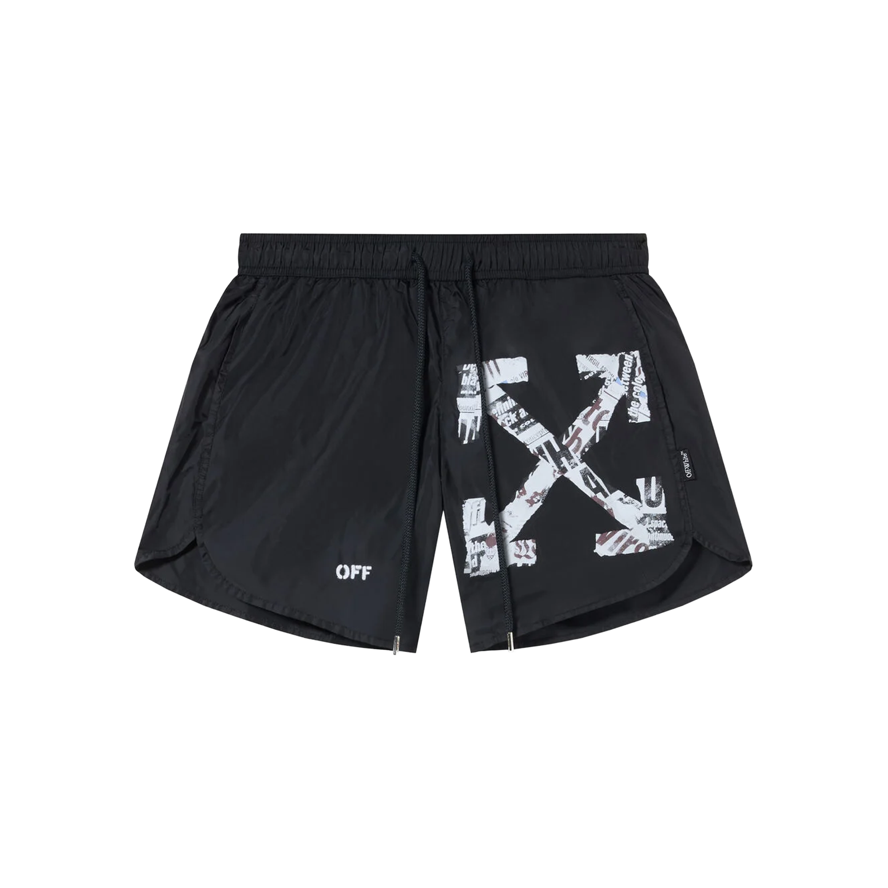 Pantaloneta Negra Off-White Newspaper