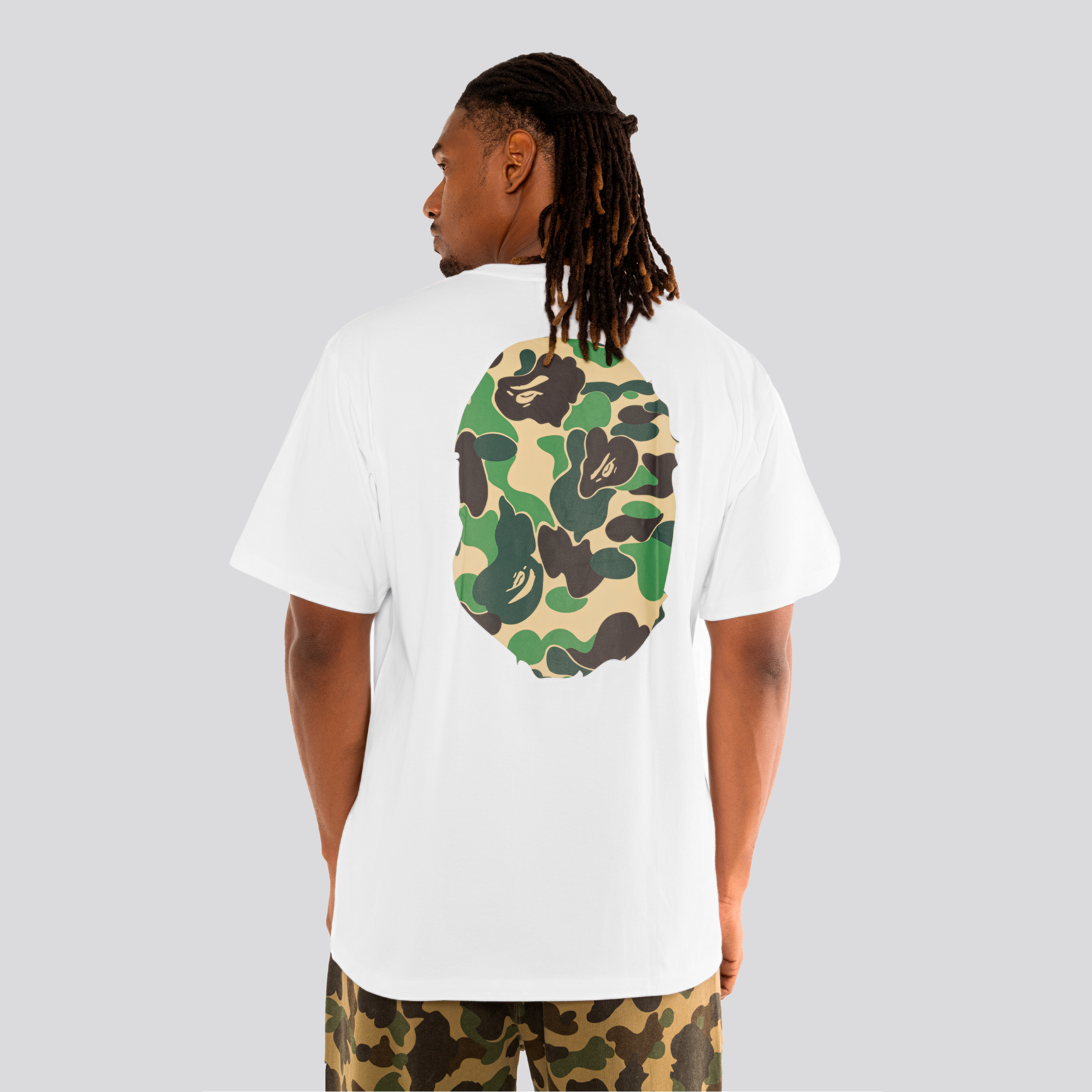 Camiseta Blanca Bape Abc Camo Big Ape Hea