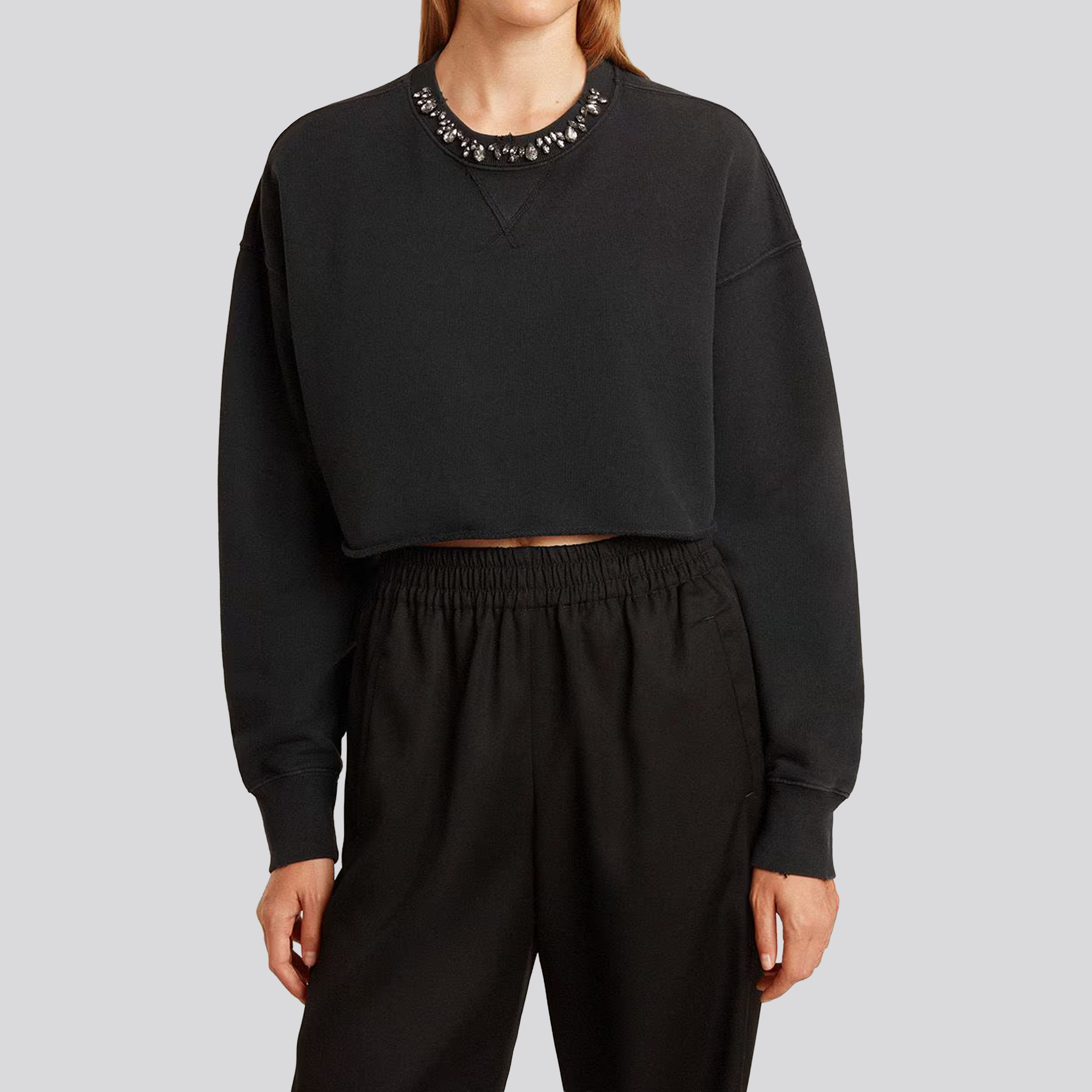 Buzo Negro Golden Goose Cropped