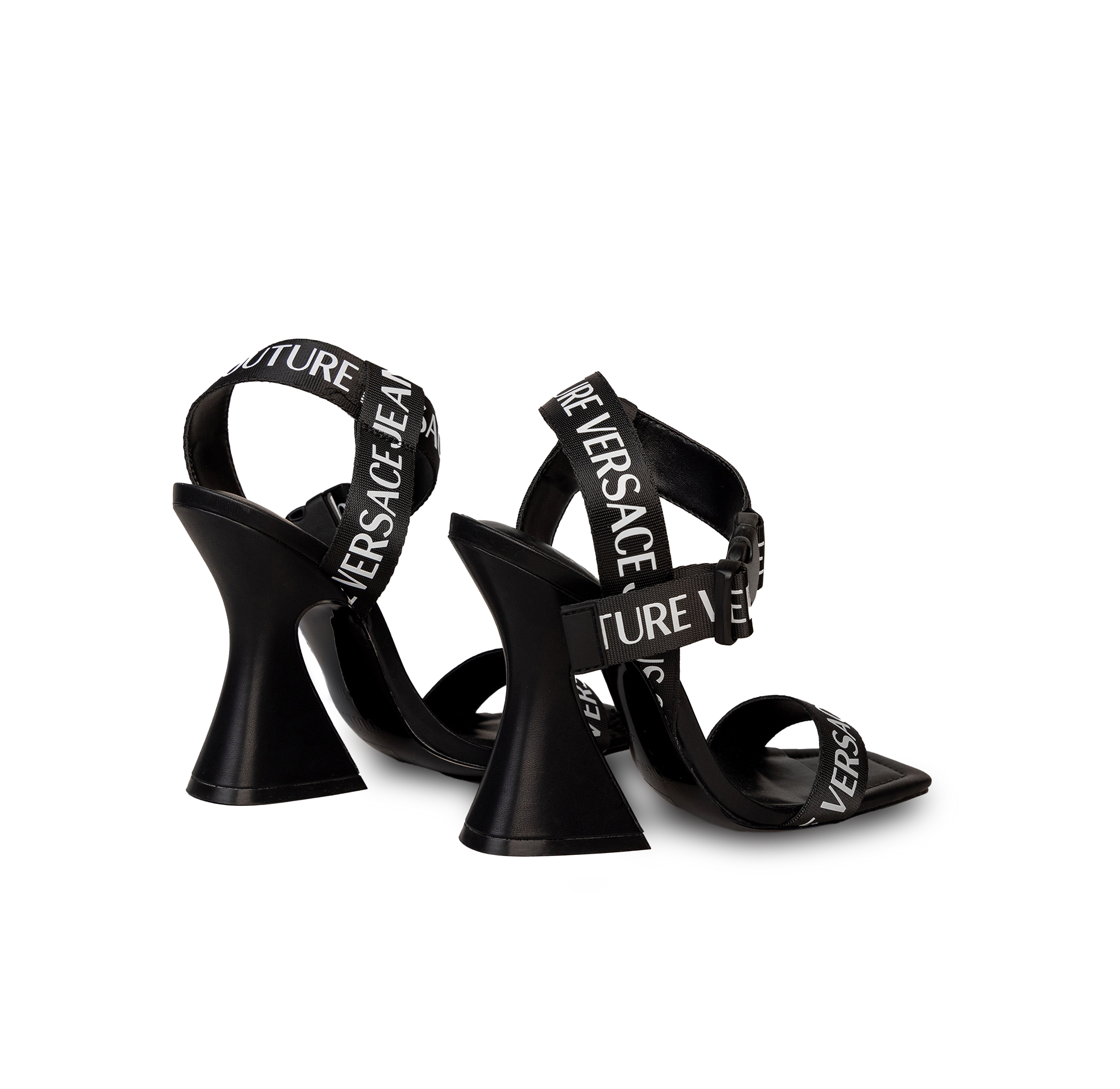 Tacones Negros Versace Couture Ribbon