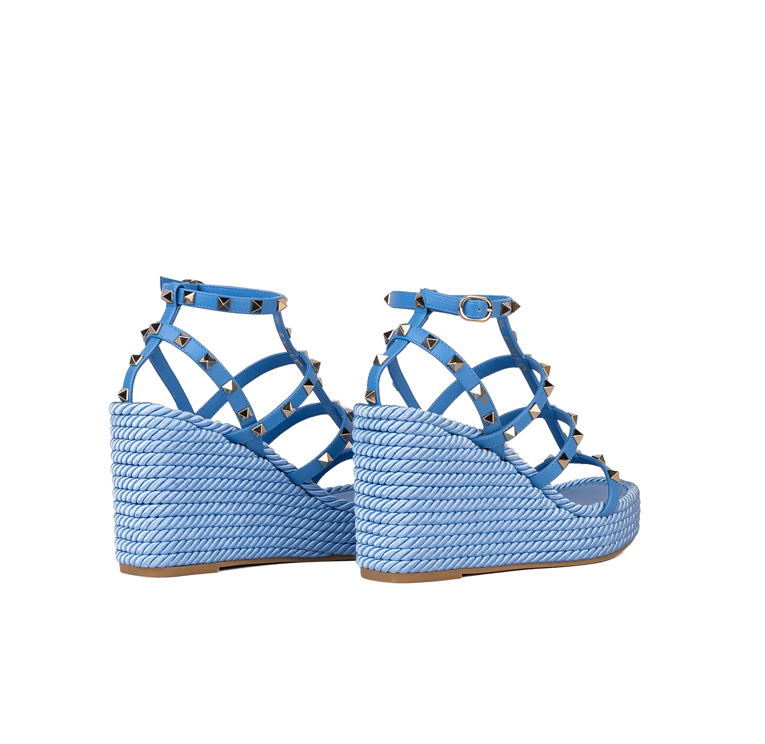 Sandalias de Plataforma Azules Valentino Rockstud Torchon 95 mm