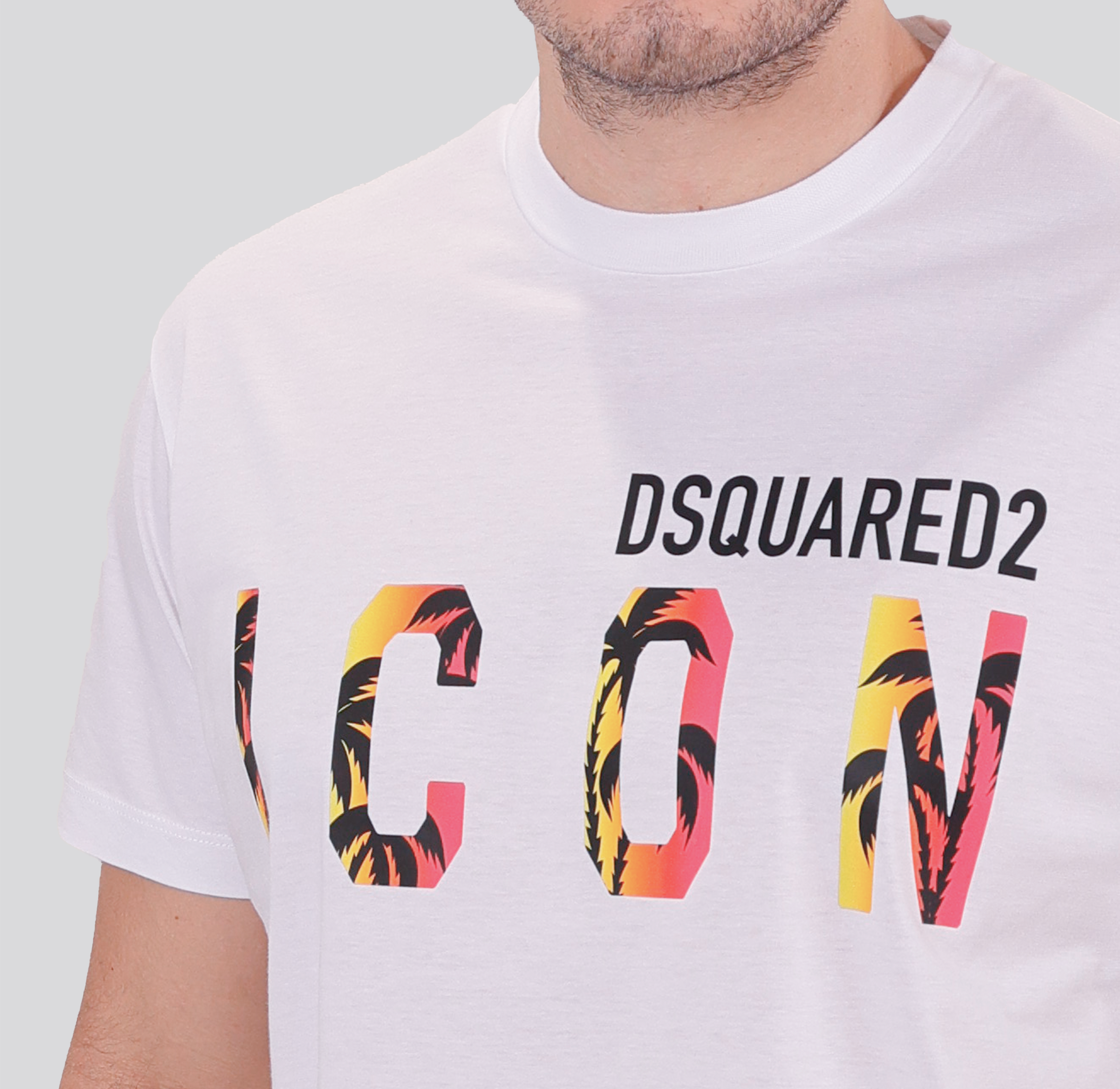 Camiseta Blanca Multicolor Dsquared2 Icon