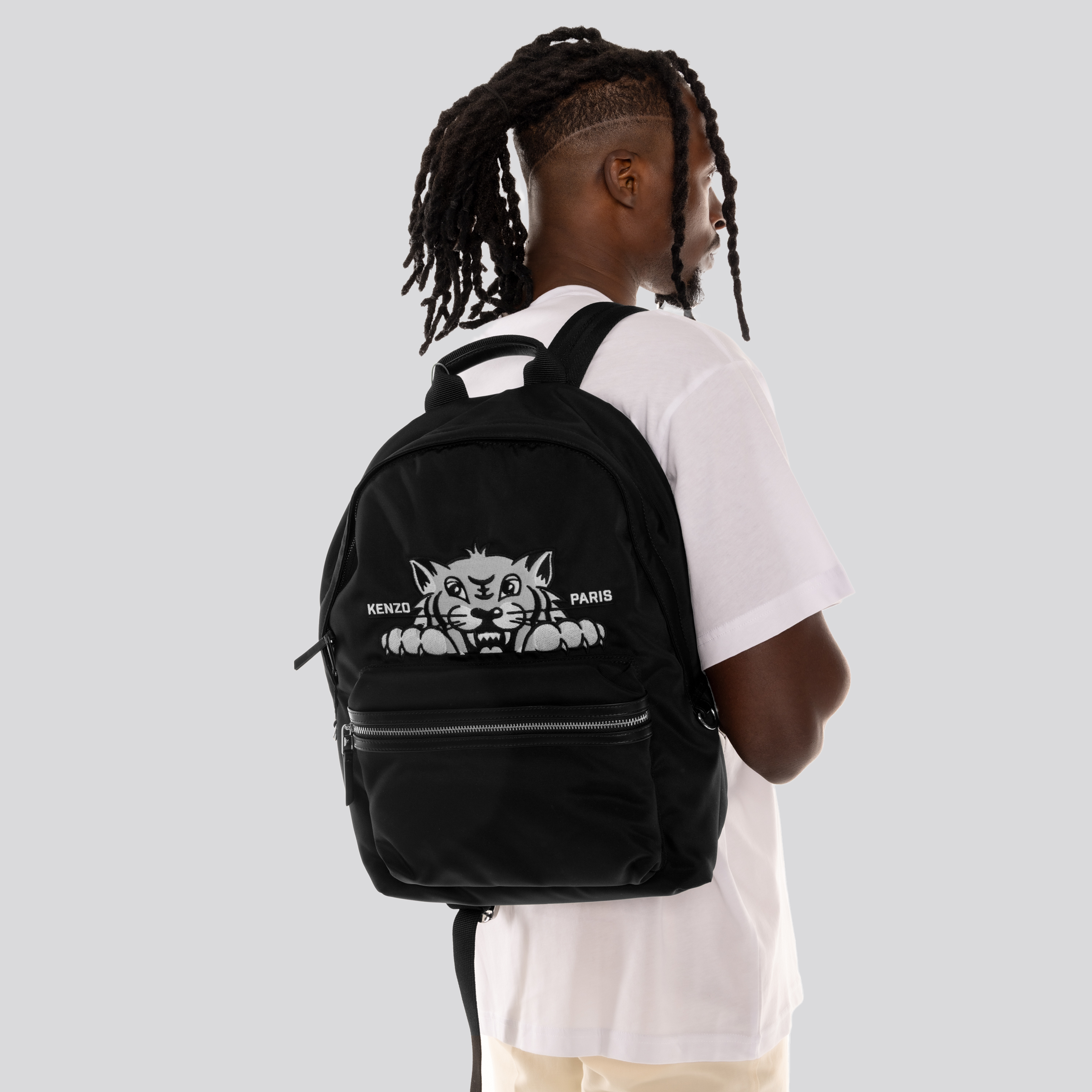 Mochila Negra Kenzo Tiger Varsity'