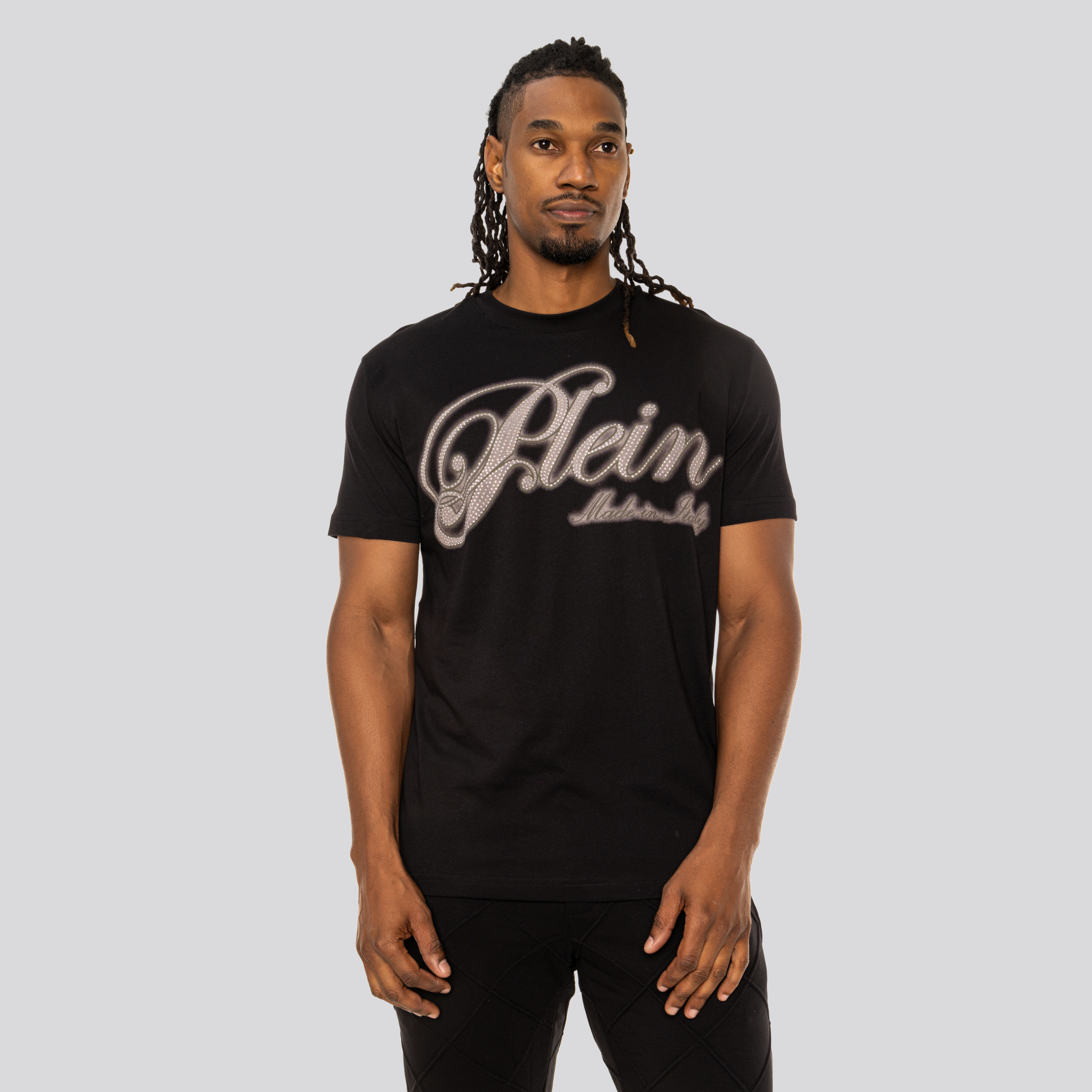 Camiseta Negra Philipp Plein Strass Signature