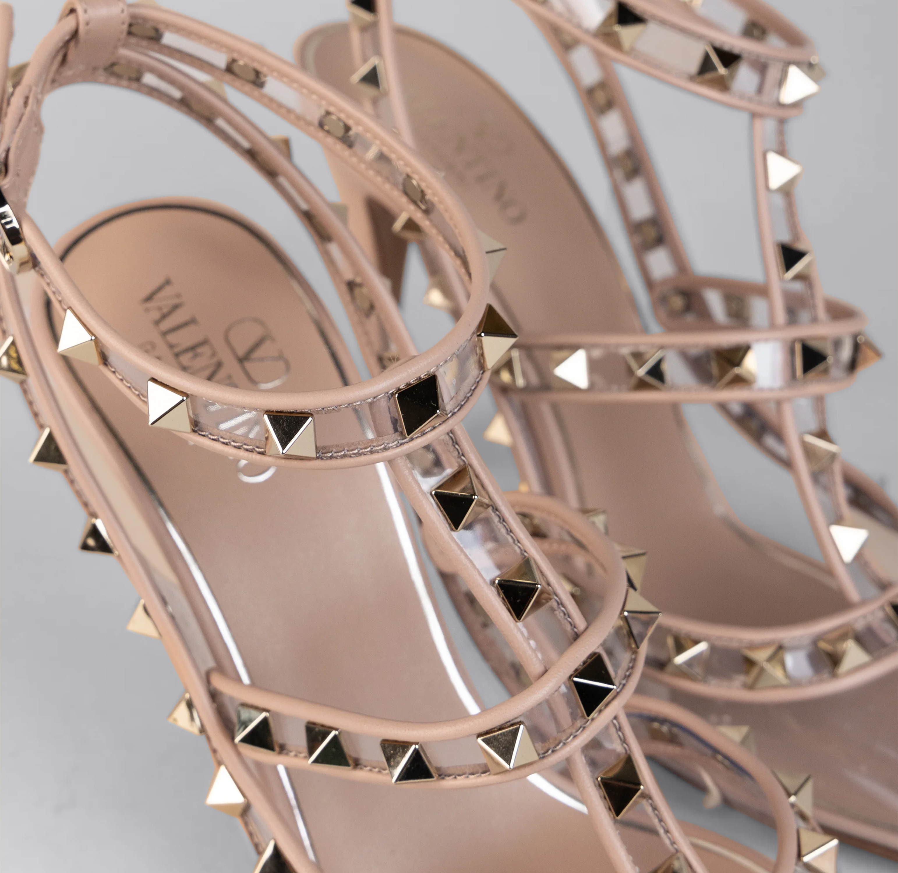 Tacones Transparentes Rose Cannelle Valentino Multi Rockstuds
