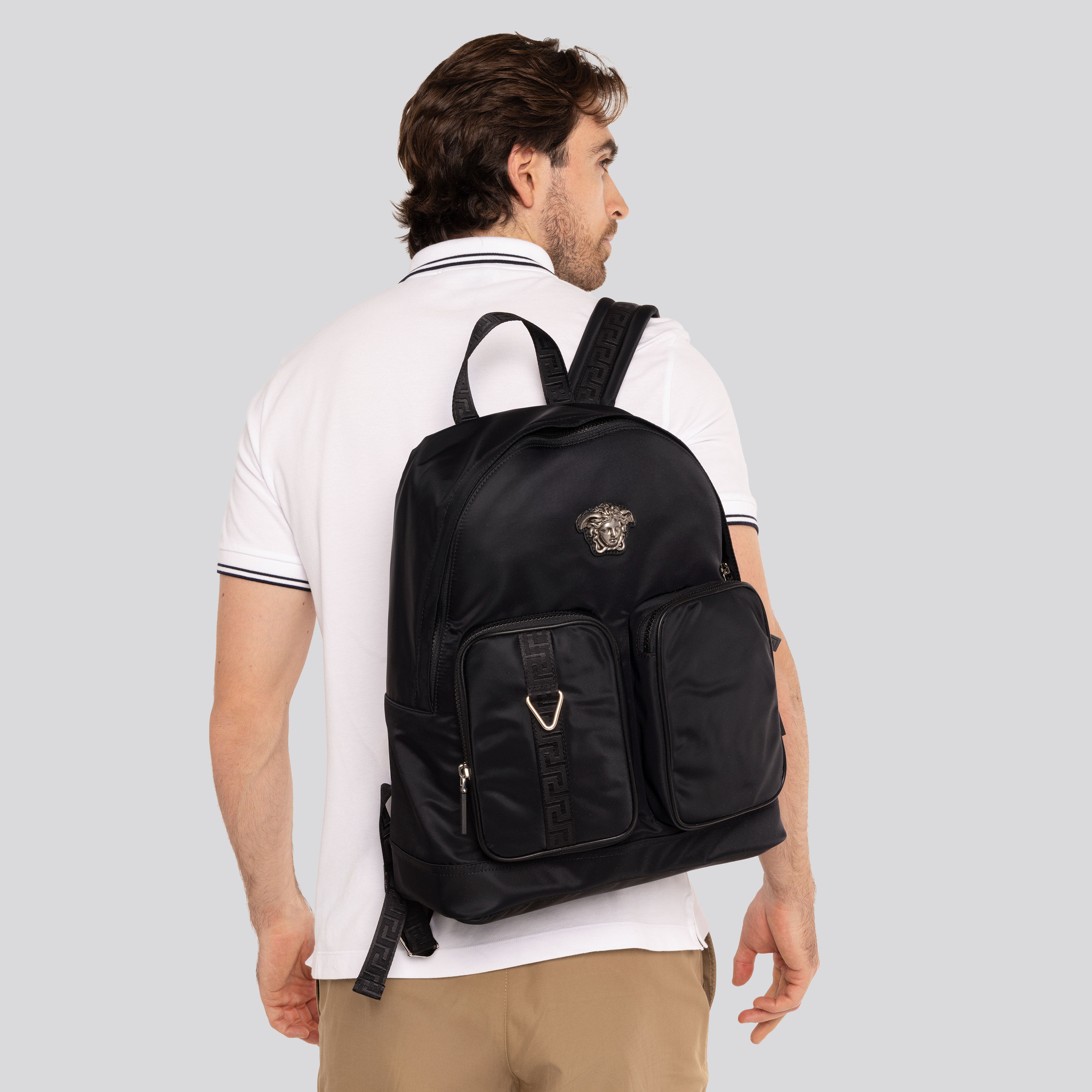 Mochila Negra Versace Medusa