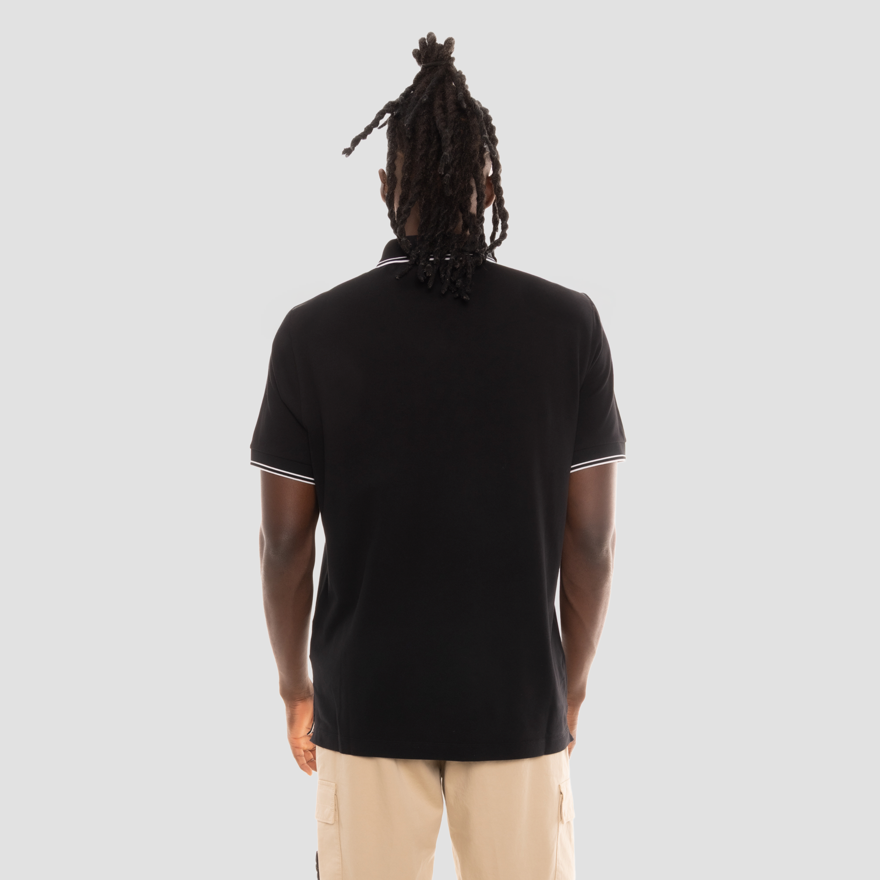 Camiseta Tipo Polo Negra Stone Island Compass