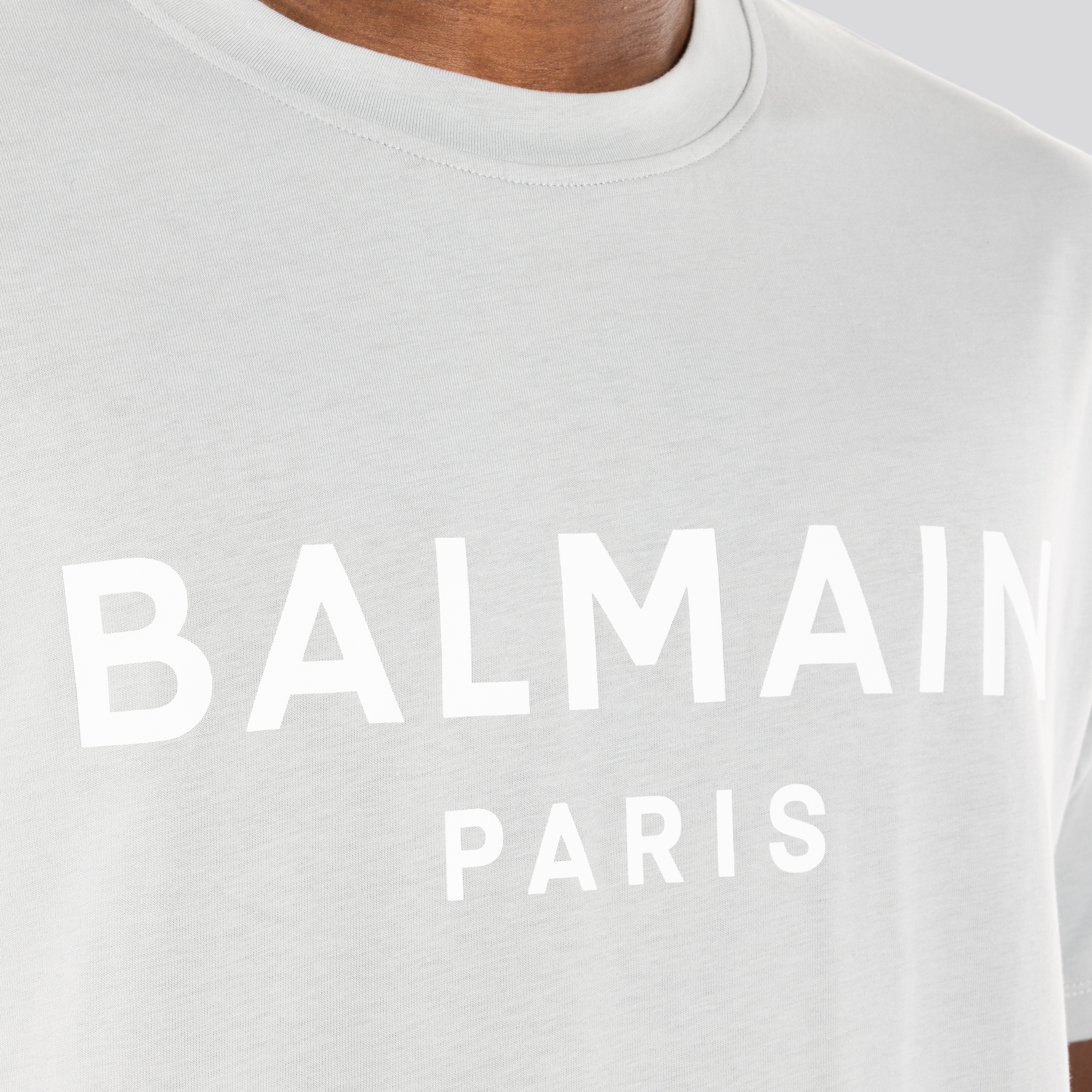 Camiseta Grey Balmain Paris Logo