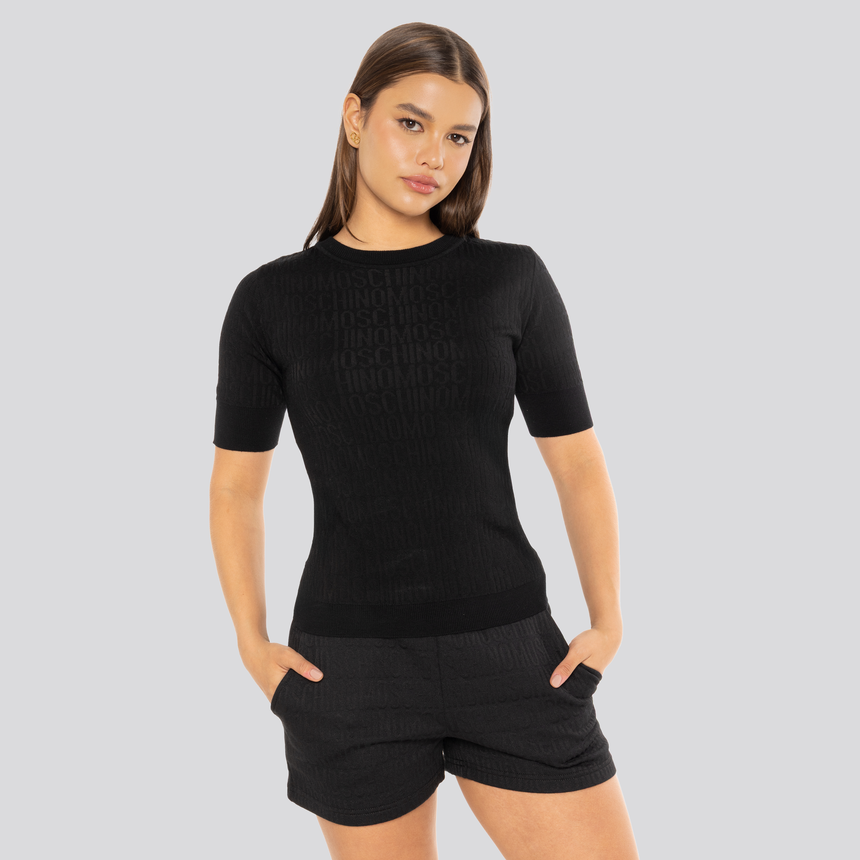 Short Negro Moschino Multilogo