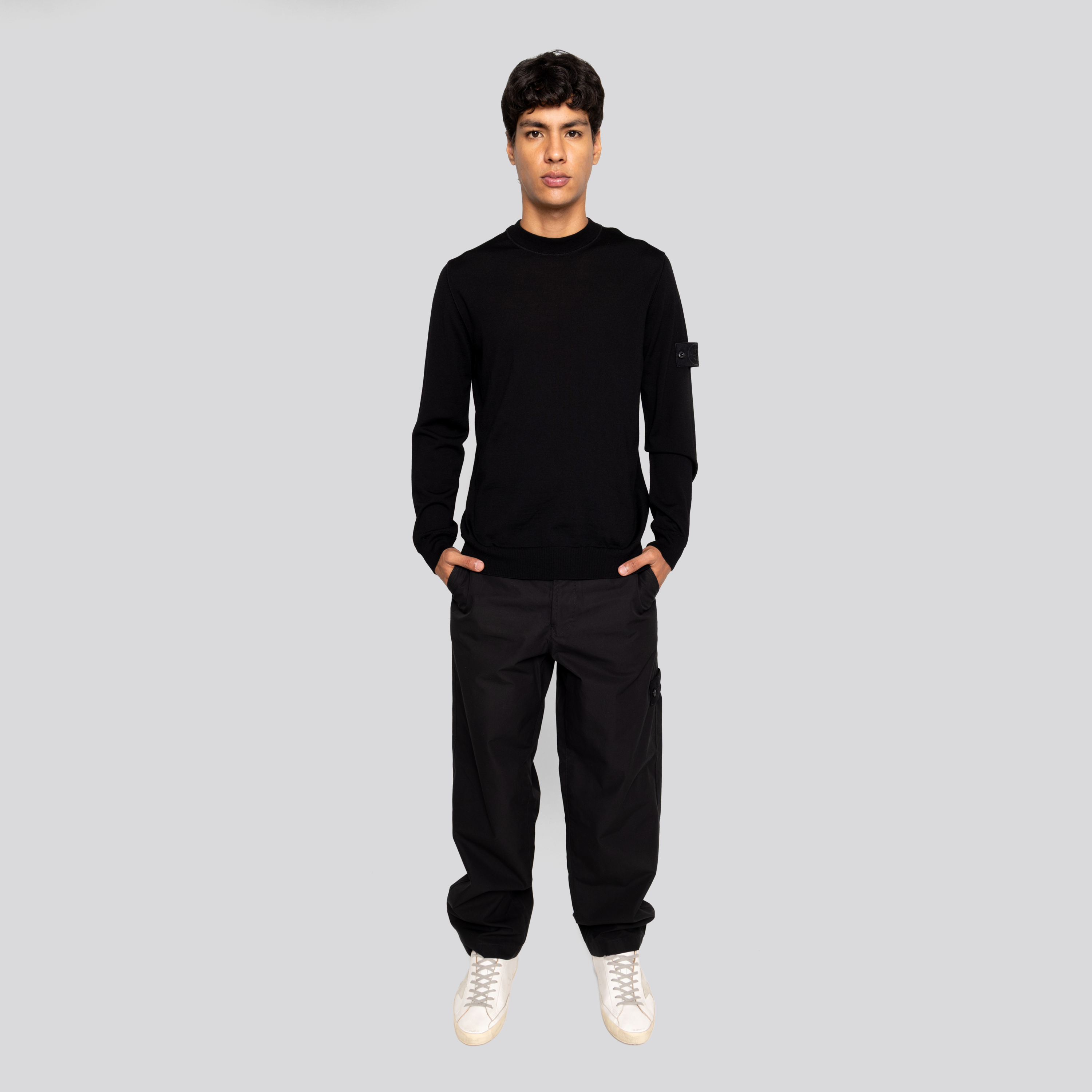 Pantalón Negro Stone Island Side Pocket Ghost