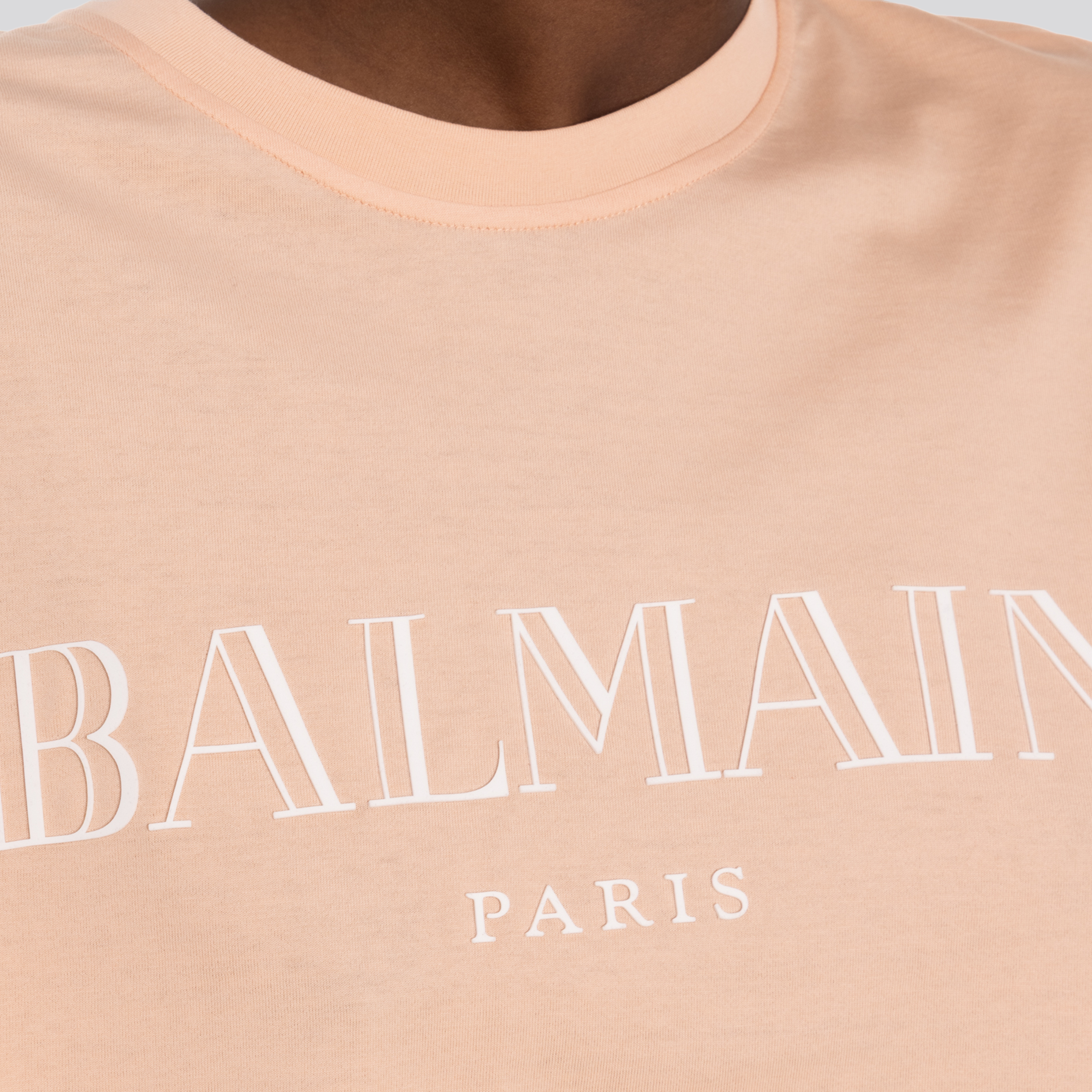Camiseta Naranja Balmain Vintage Logo Cropped