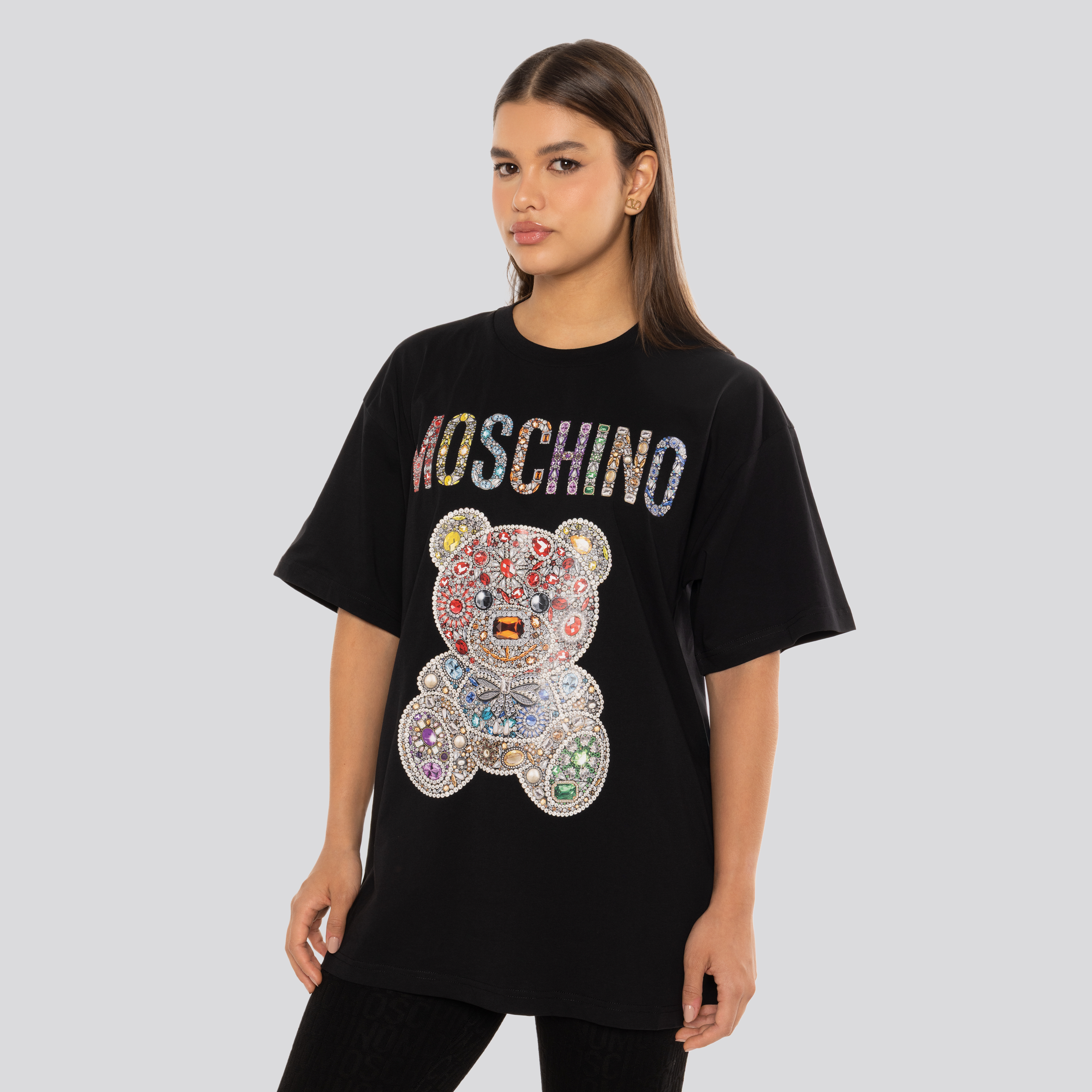 Camiseta Negra Moschino Multicolor Bear
