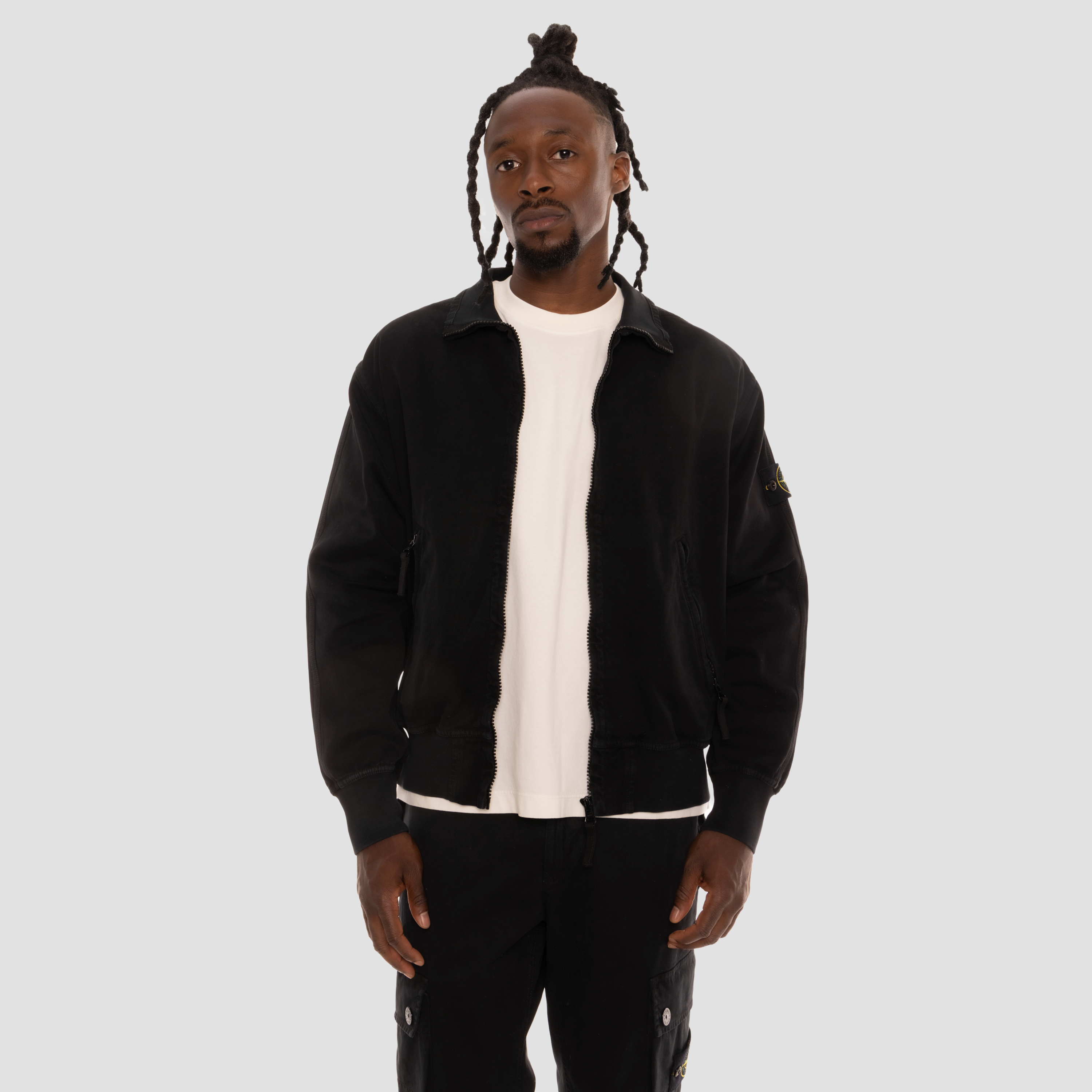 Chaqueta Negra Stone Island Double Pocket