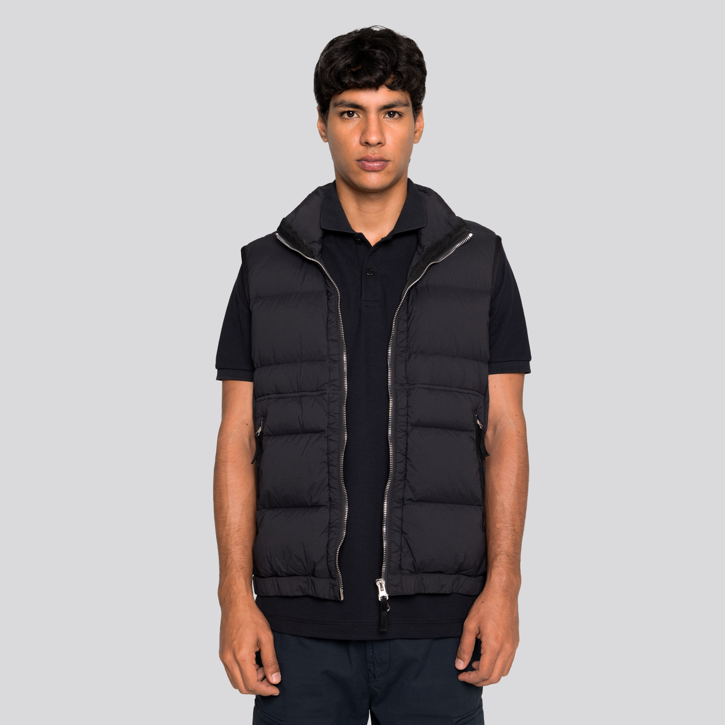 Chaleco Negro Stone Island Piuma