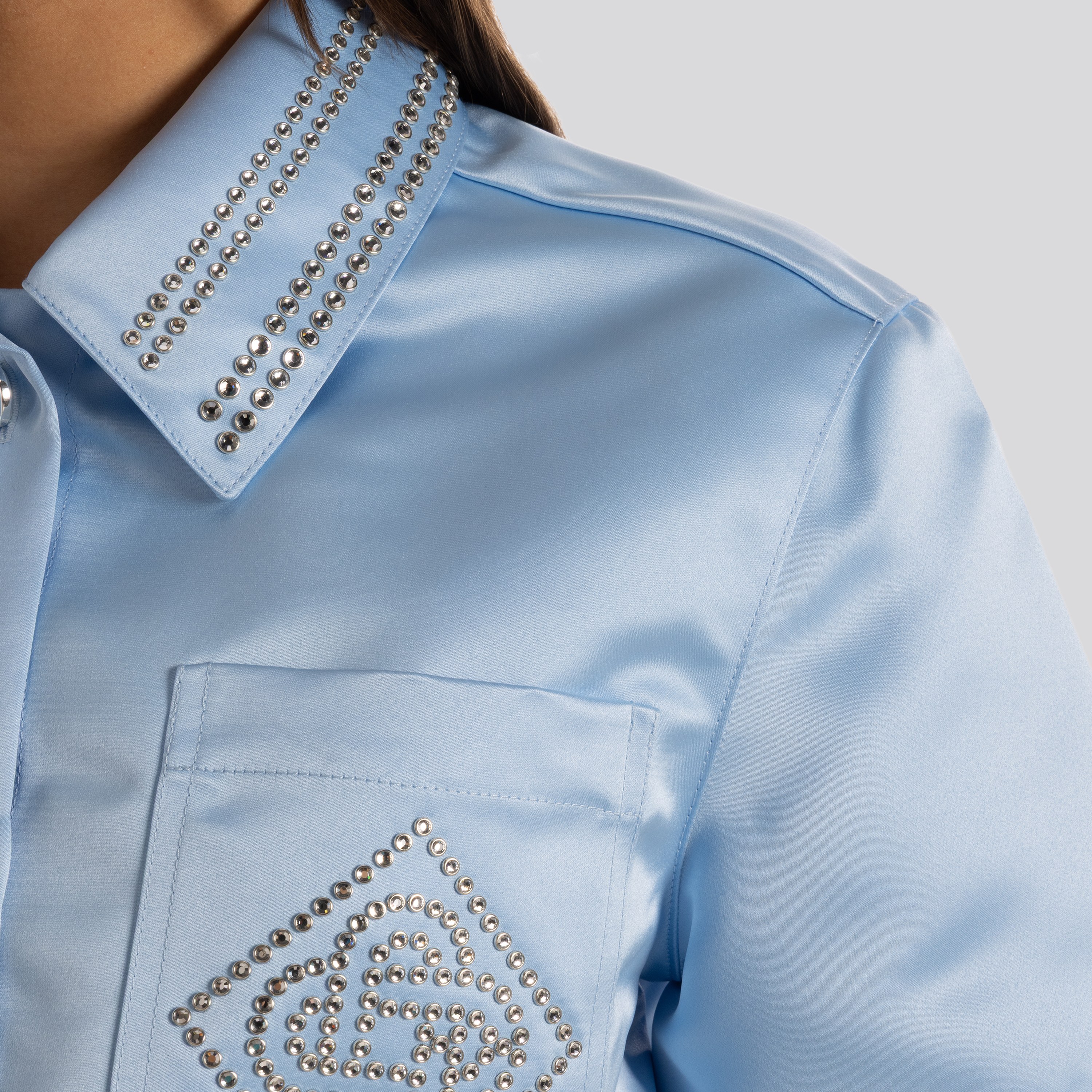 Camisa Celeste Casablanca Satin