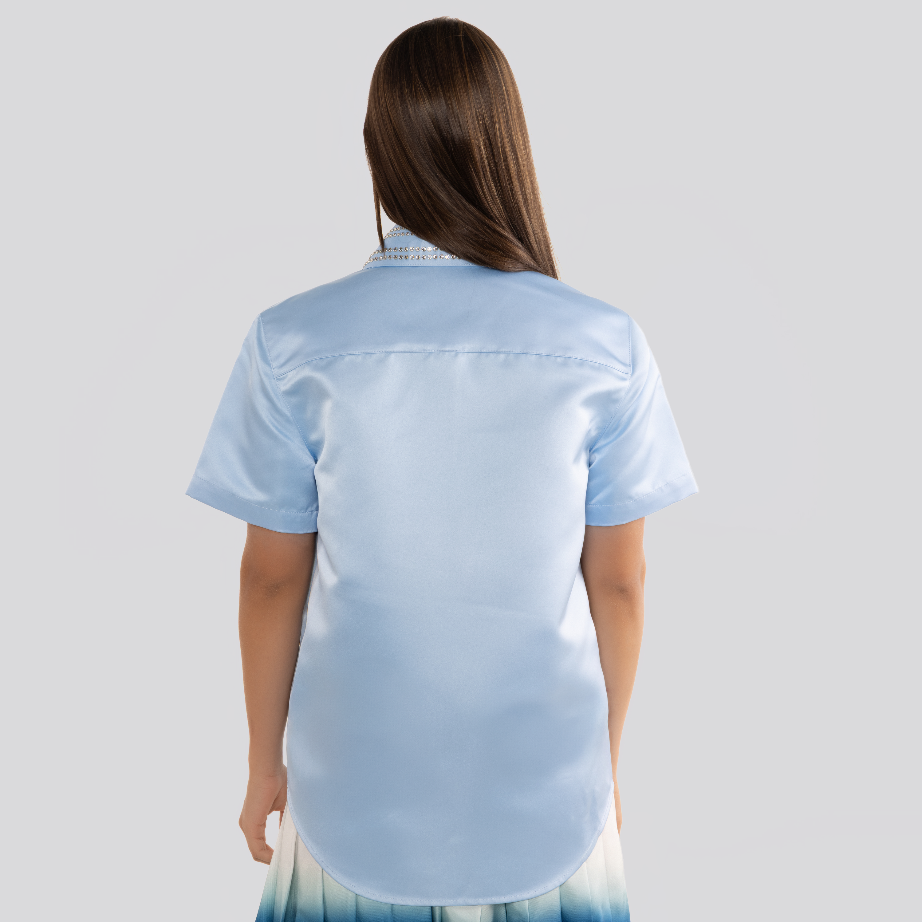 Camisa Celeste Casablanca Satin