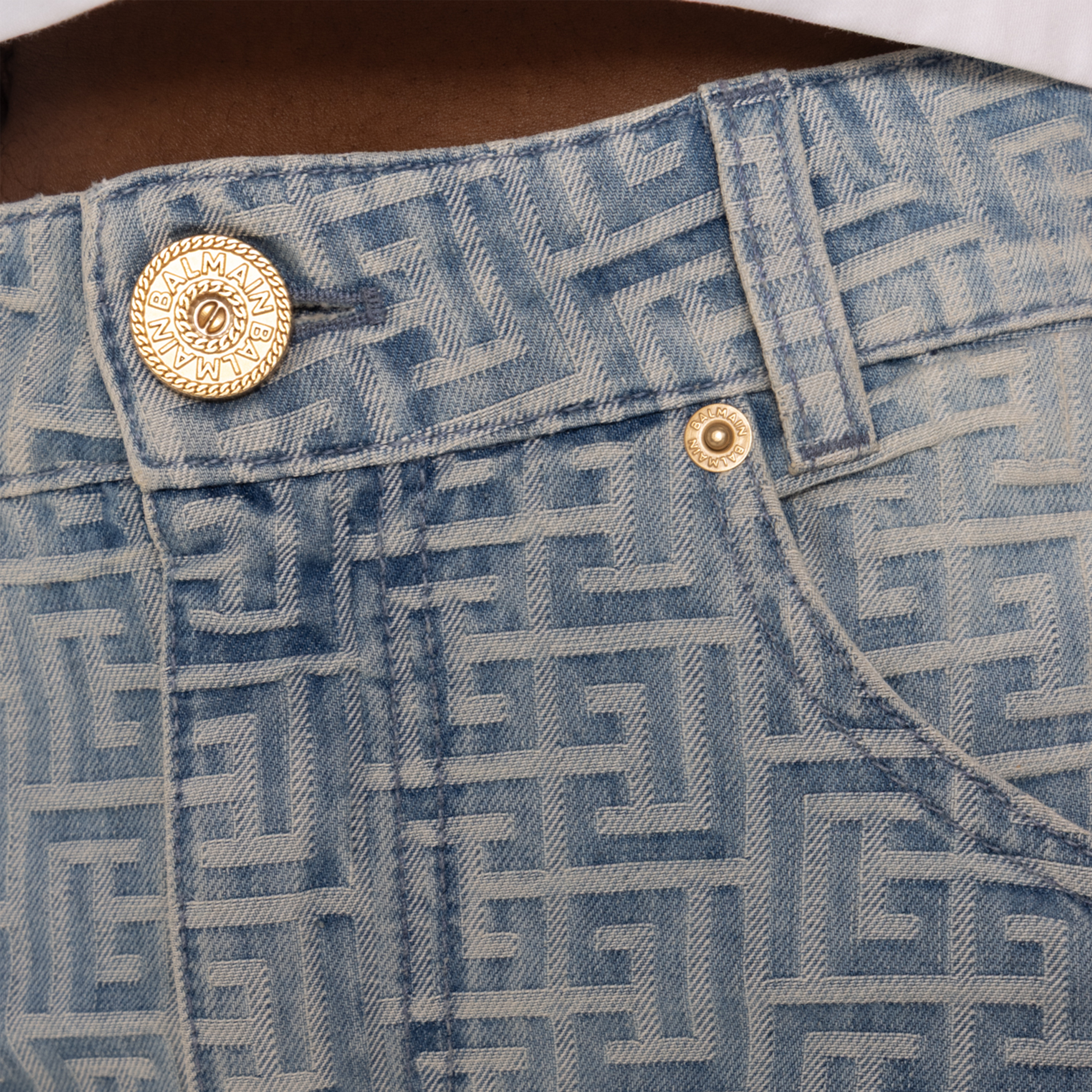 Shirt Denim Balmain Monogram