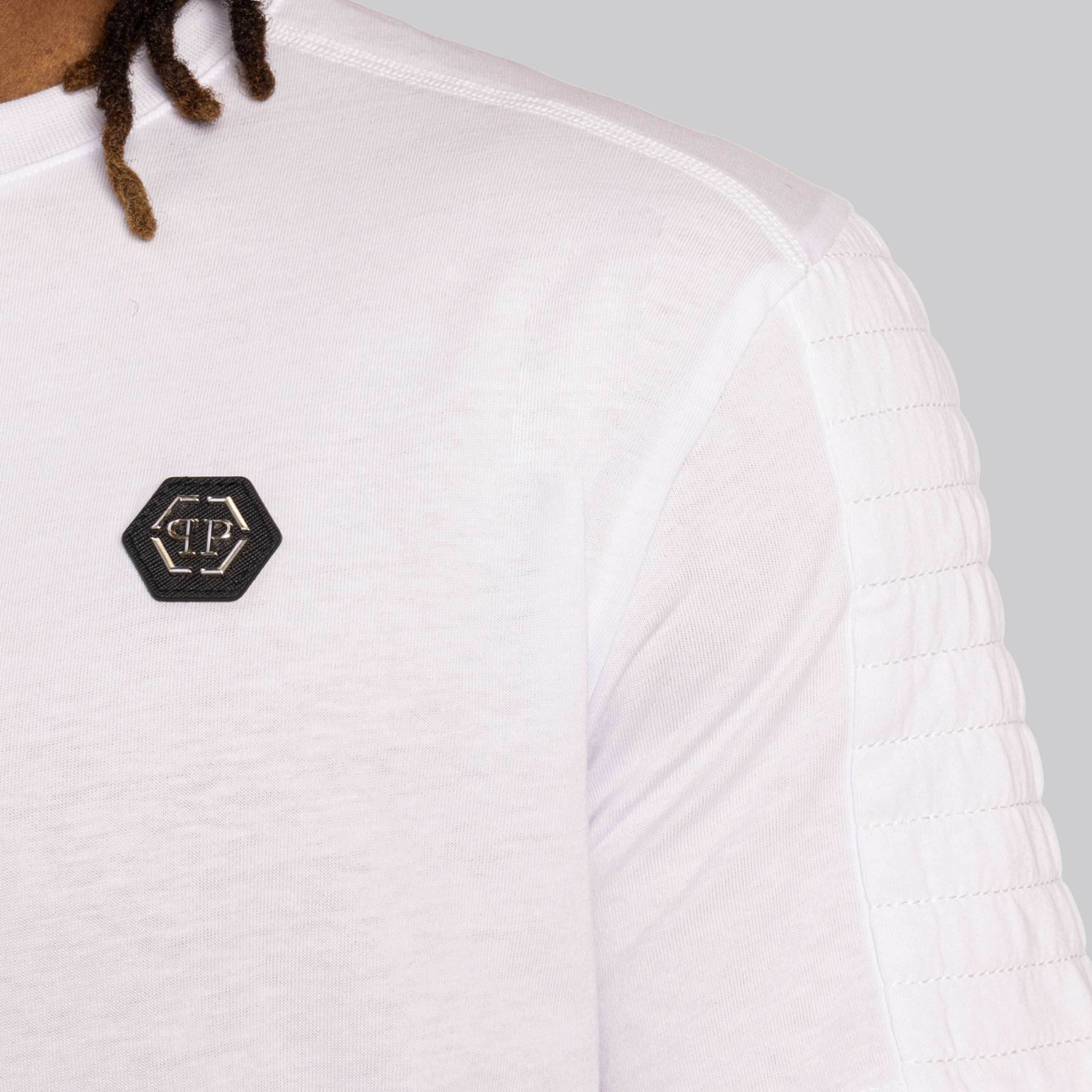 Camiseta Blanca Philipp Plein Biker Cut