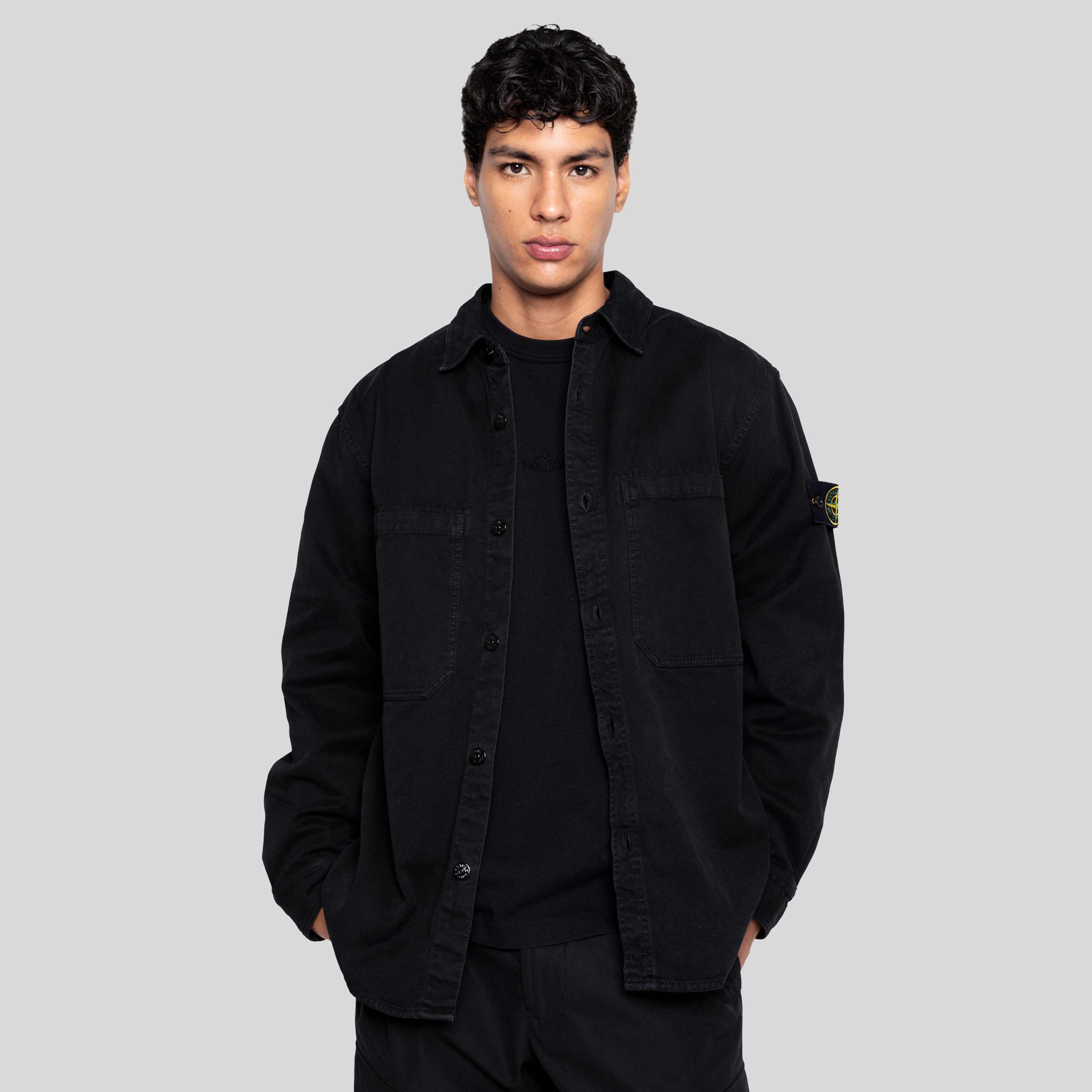 Camisa Negra Stone Island