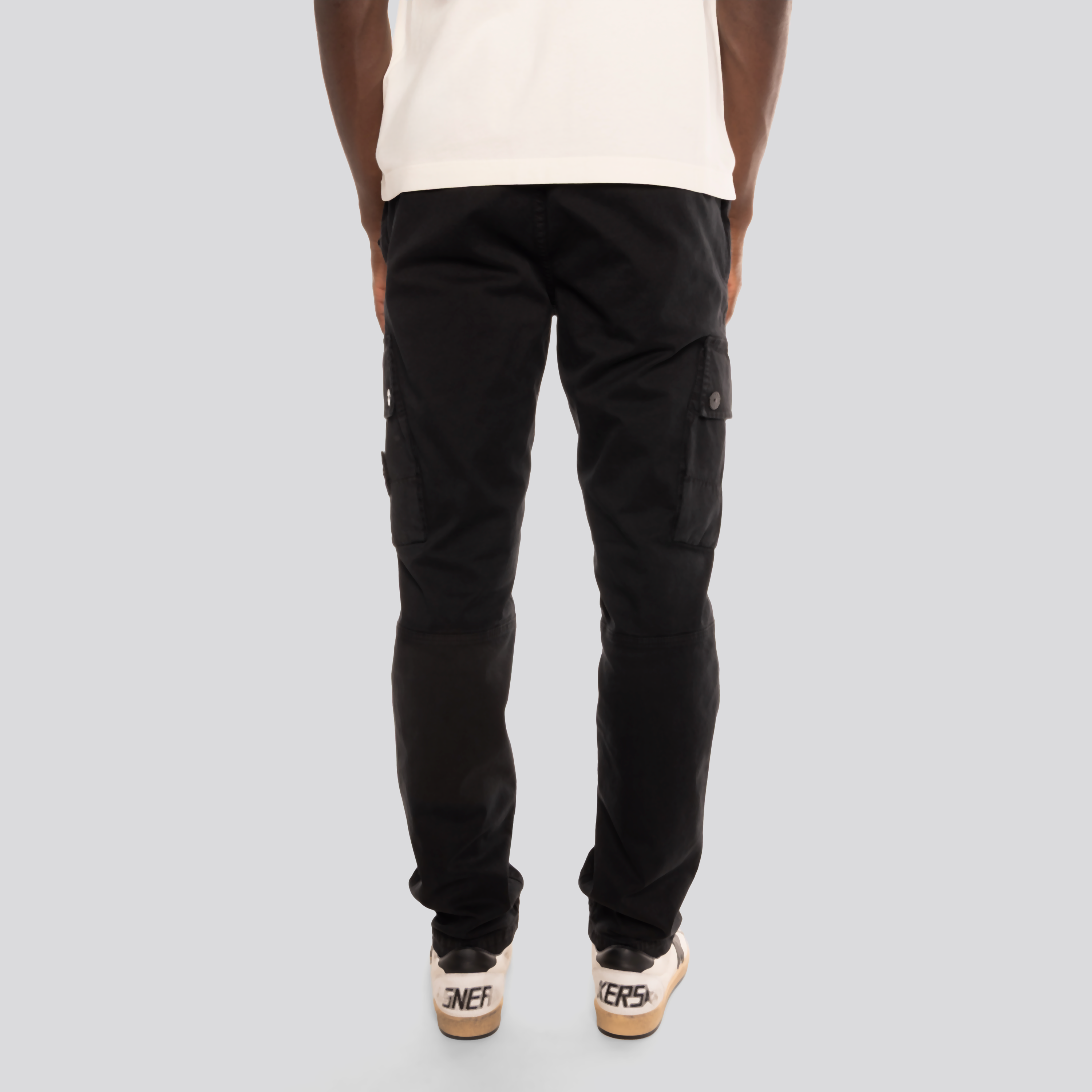 Pantalón Negro Stone Island Double Pocket Tag