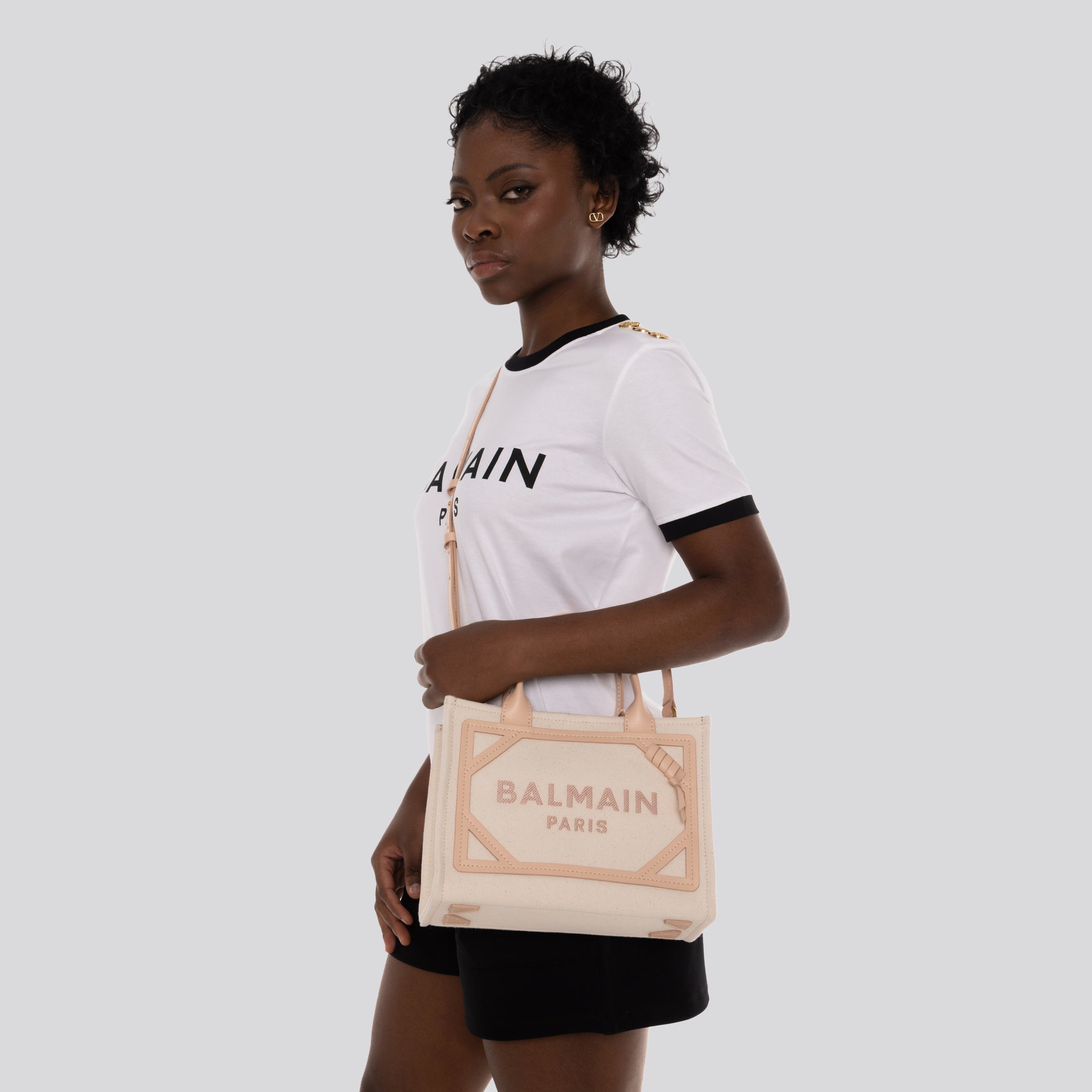 Cartera Rosada Balmain B-Army Shopper
