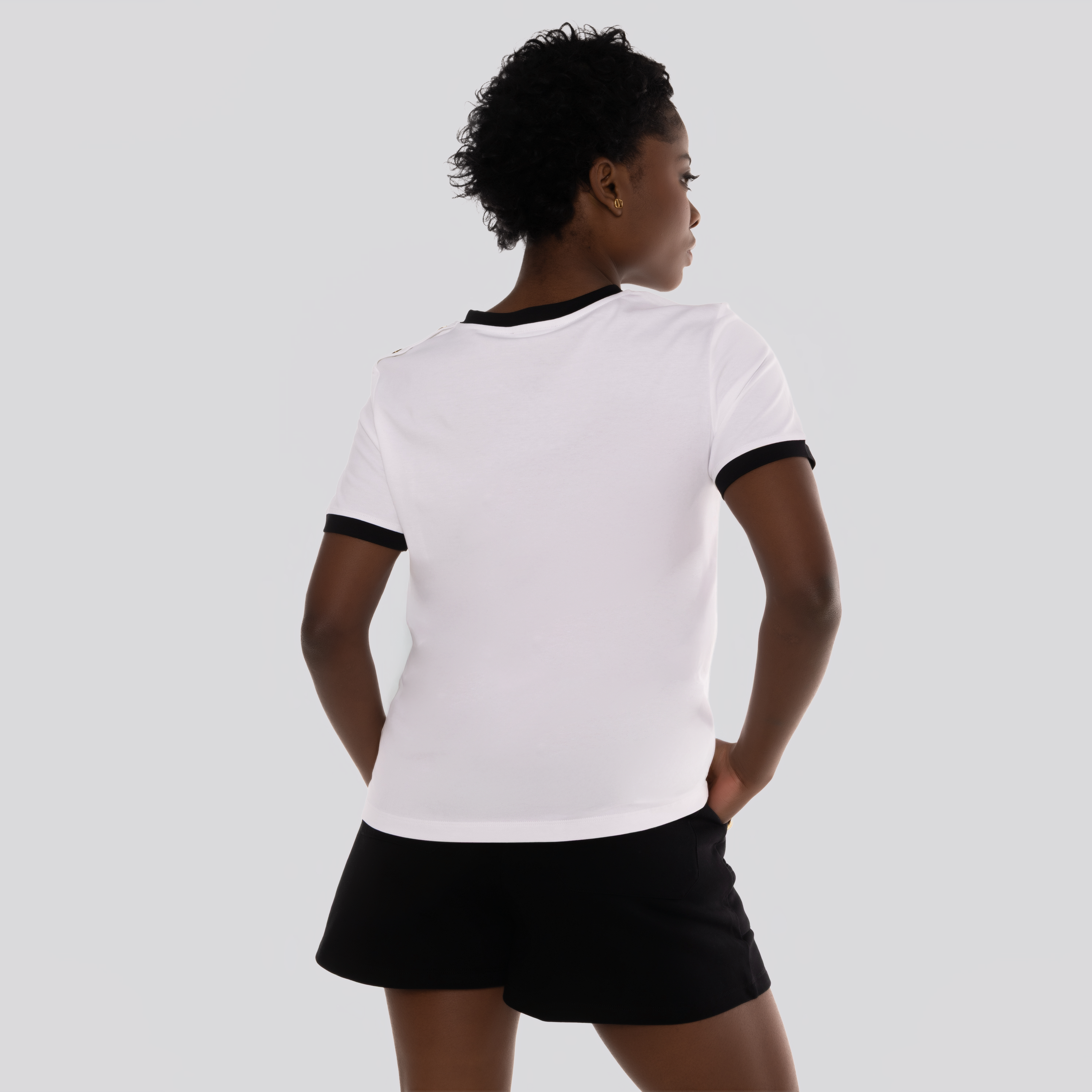 Camiseta Blanca Balmain Paris Logo 3 Btn