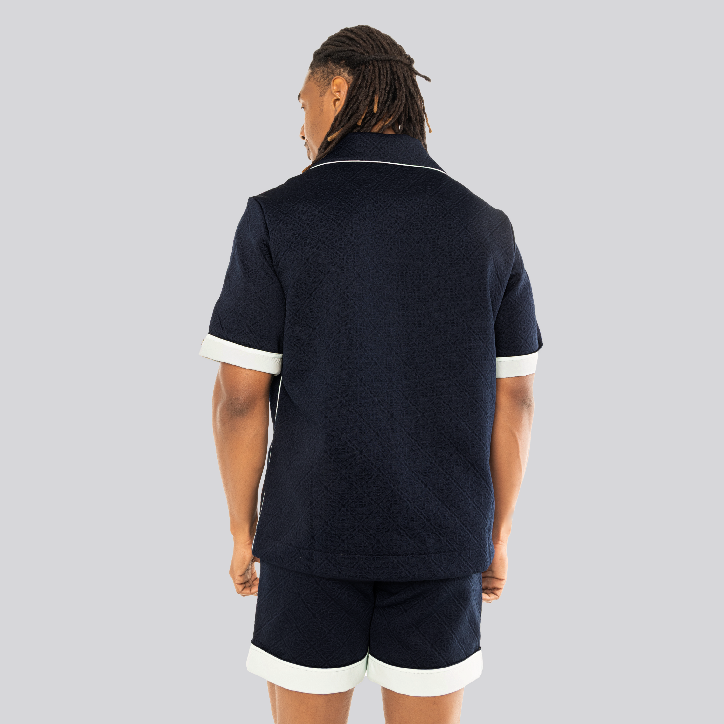 Camisa Azul Casablanca Jacquard