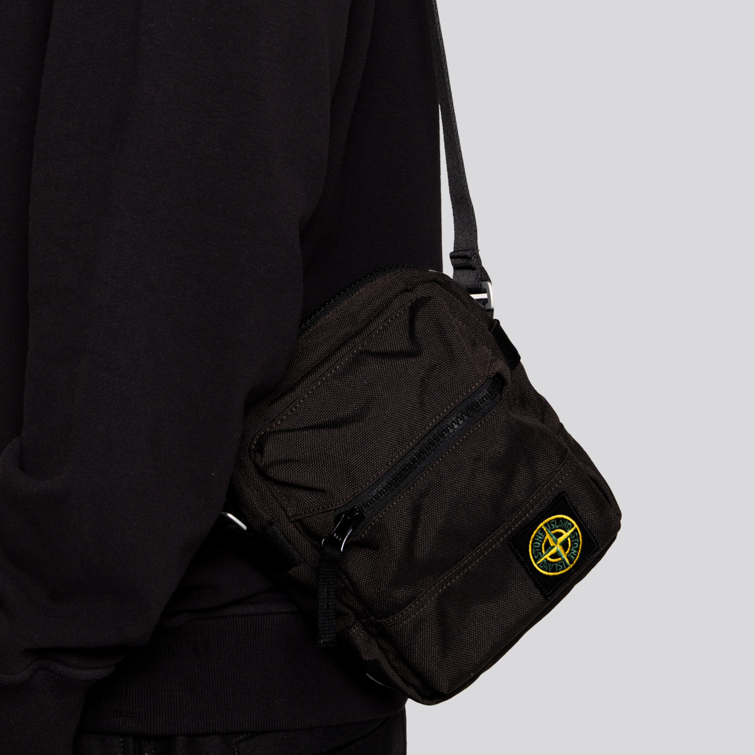 Bolso Negro Stone Island Patch
